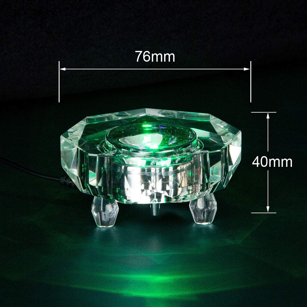 Crystal LED Light Base for 3D Display – Pedestal for Glass Art Figurines – Mu…