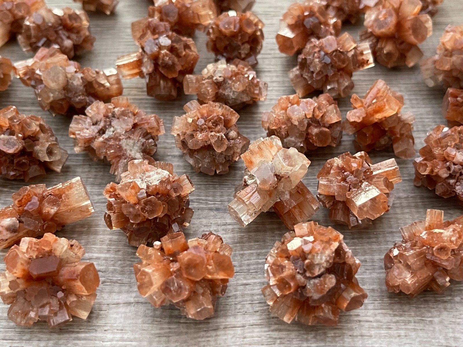 7-10 pcs Box Aragonite Clusters Collection,Grade A++ Mini Aragonite Star Crystal