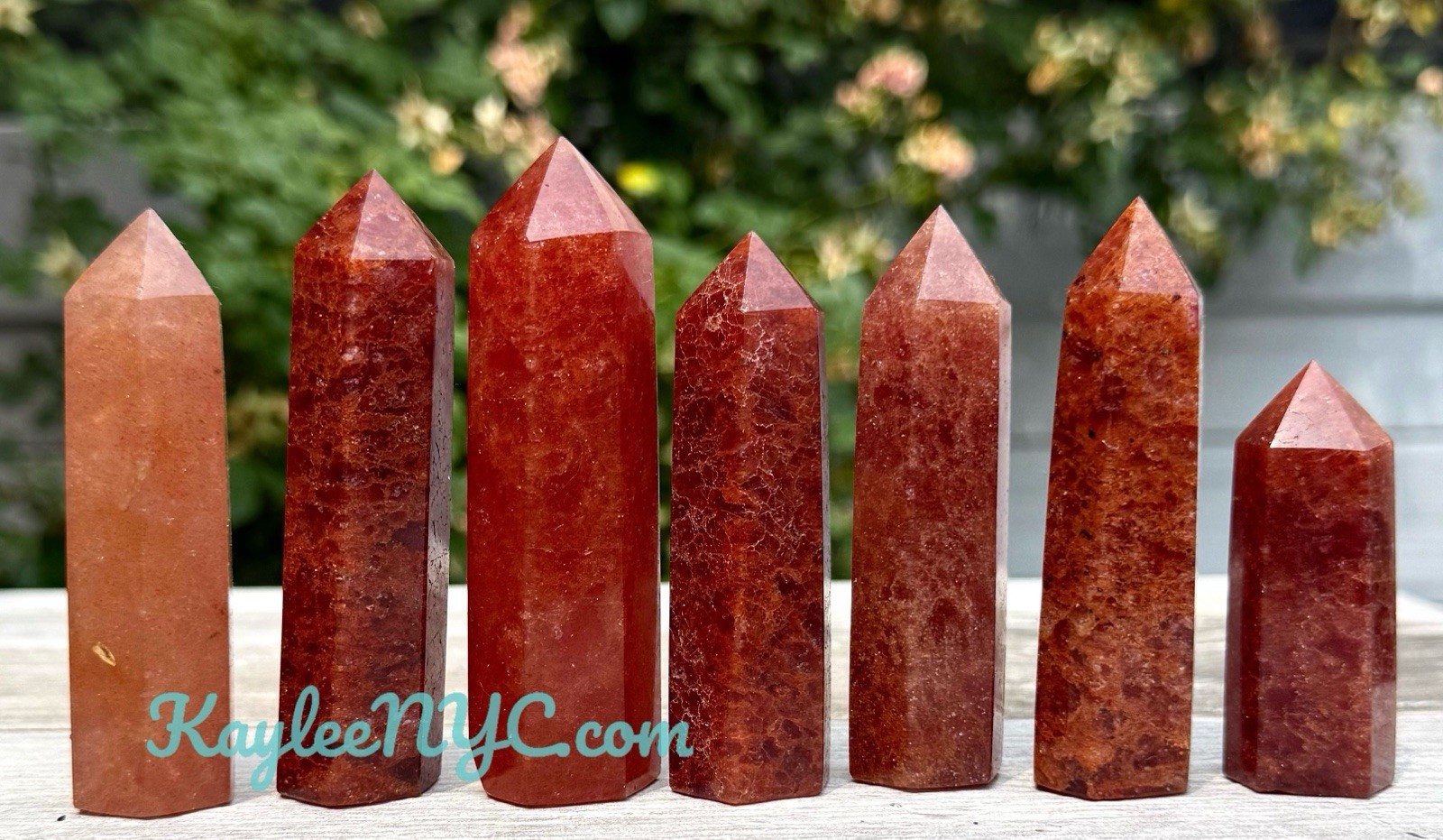 Wholesale Lot 1Lb Natural Strawberry Quartz Obelisk Tower Crystal Healing