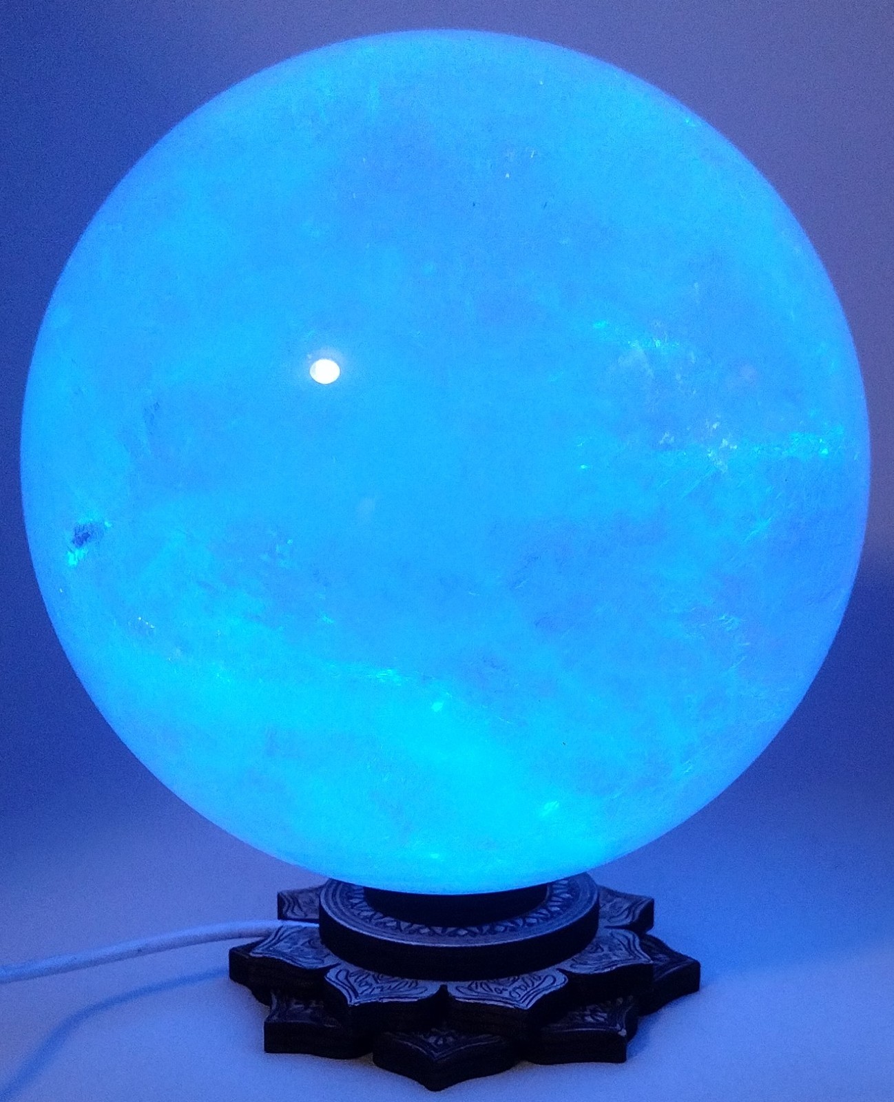 LED Crystal Sphere Display Base Color Changing Lotus Mandala Light Stand USB
