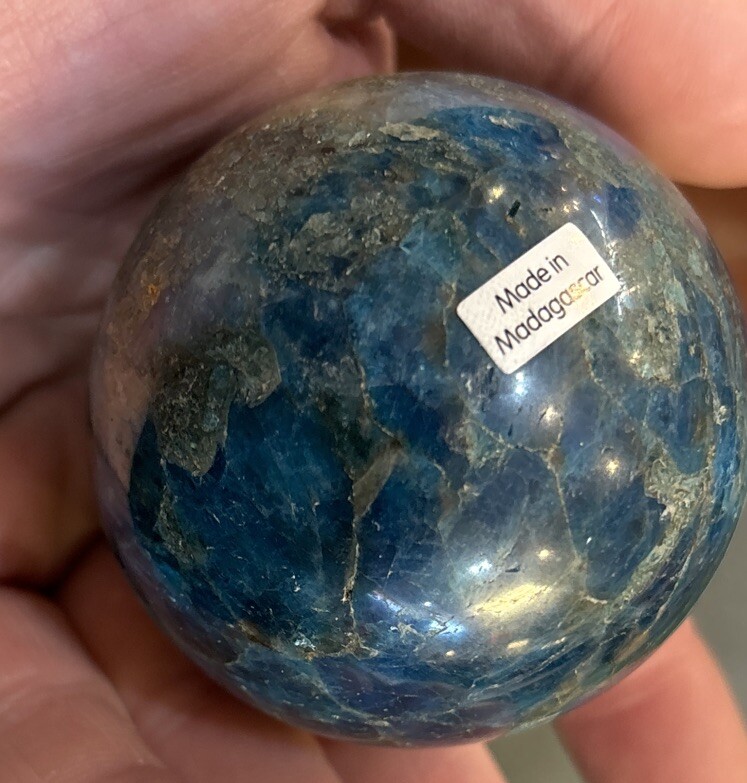 2 1/2” Blue Apatite Sphere 340 Grams
