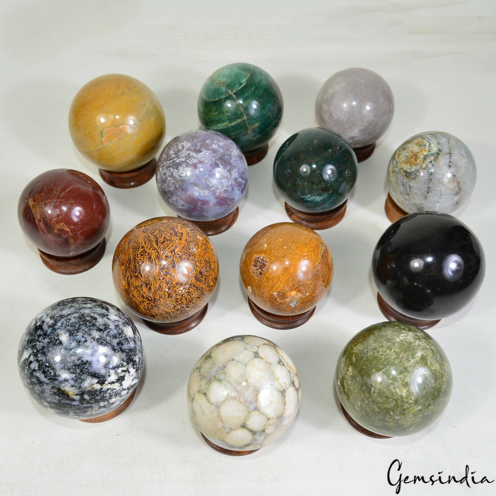 2.4 Kilo Natural Untreated Multi Gemstone Healing Crystal Sphere Ball With Stand