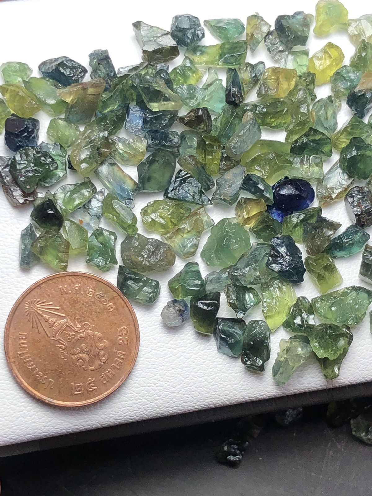 100Crt/Rough Teal Sapphire From Tanzania Mine, Small Size Ready For Mm Size Cut