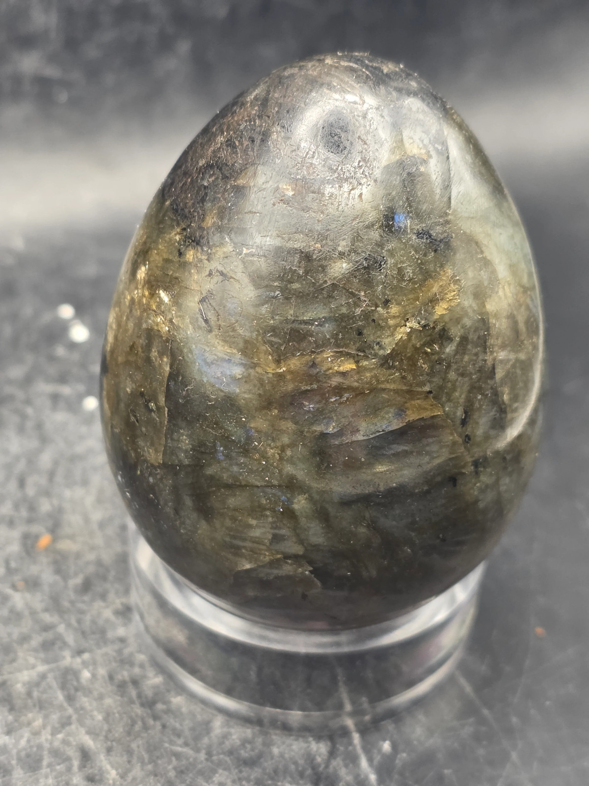 Labradorite egg! 9.2 ounces, 2.7 inches tall, 2 inches wide
