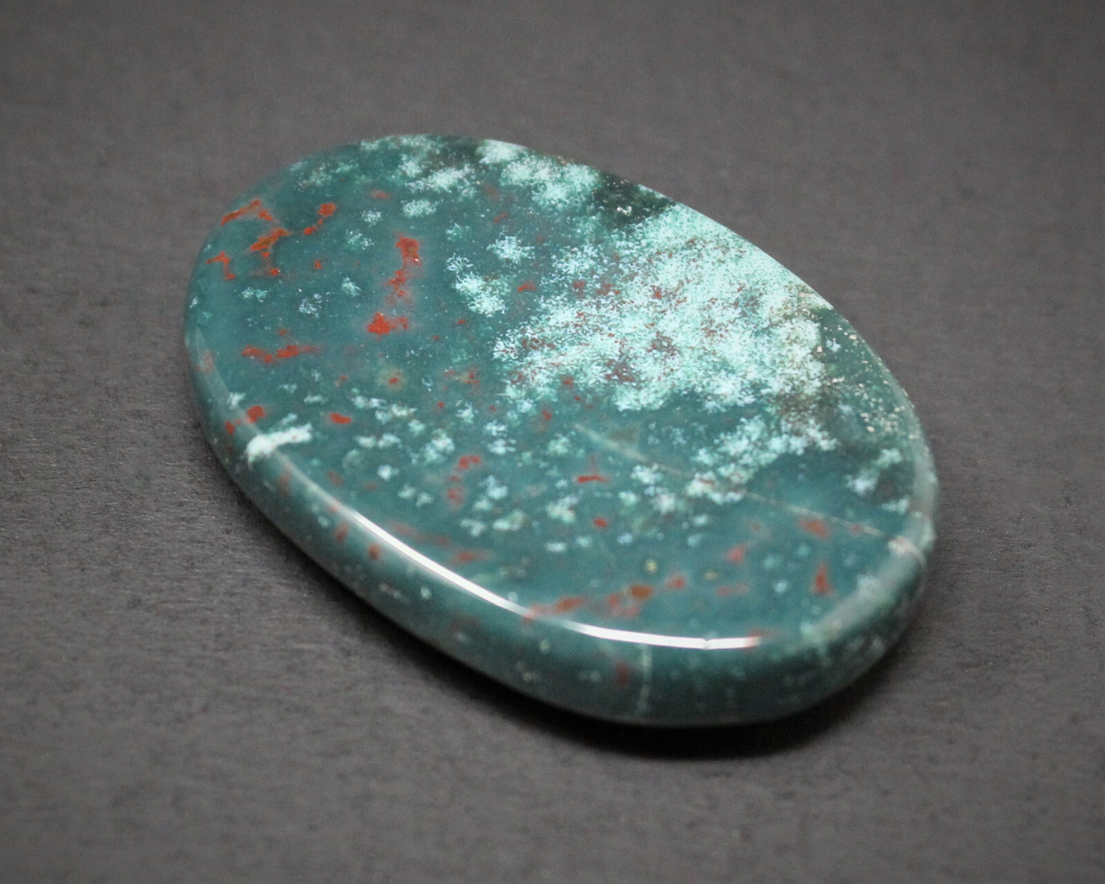 Bloodstone Worry Stone (Smooth Polished Pocket Stone, Bloodstone Palm Stone)