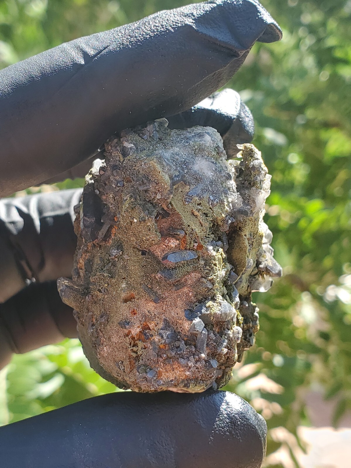 64gNatural Epidote, Super Sparkly Green Epidote with Quartz Specimen, Epidote