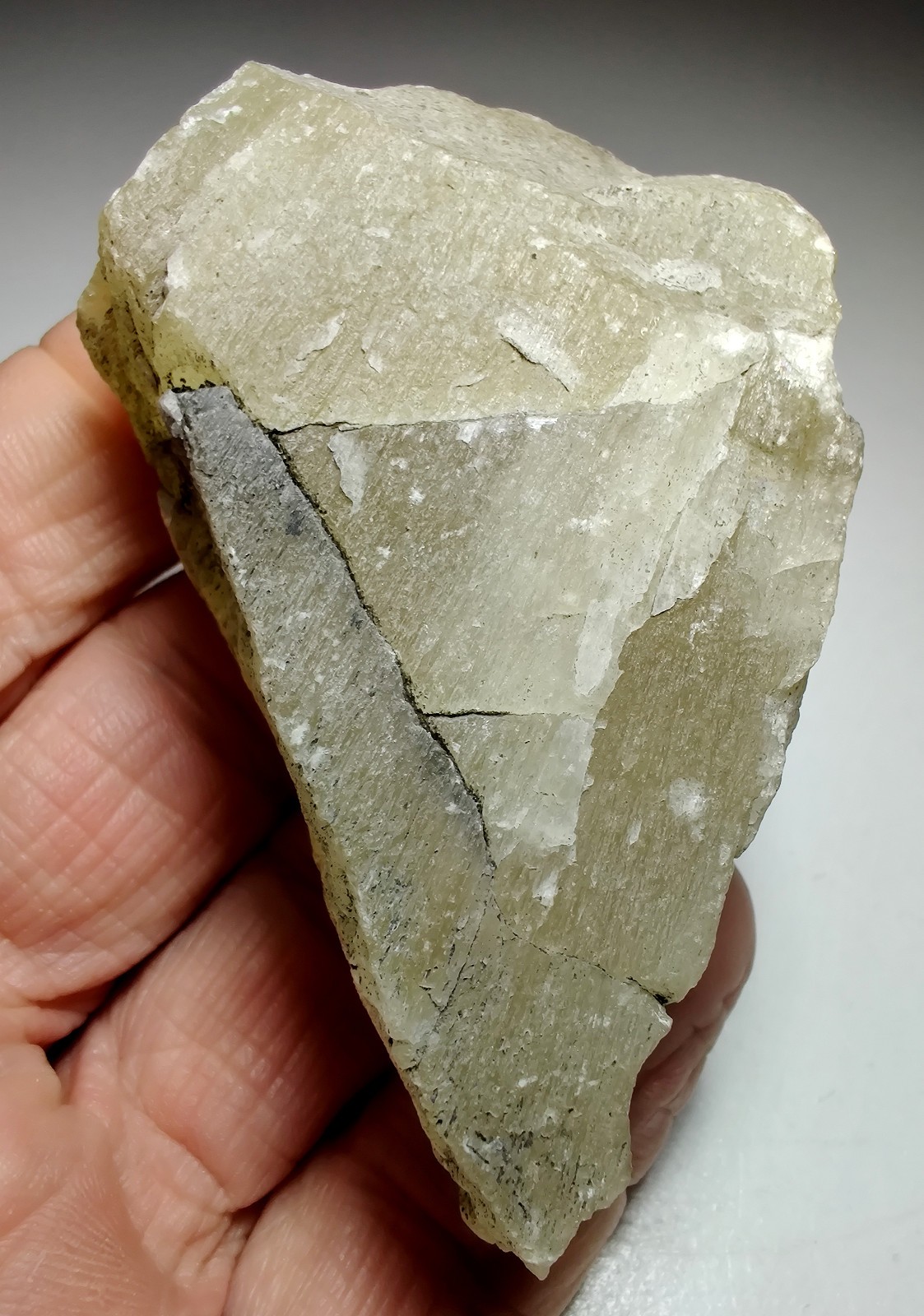 Witherite crystal, very rare, fluorescent. Anglezarke Mines, England. 173 grams.