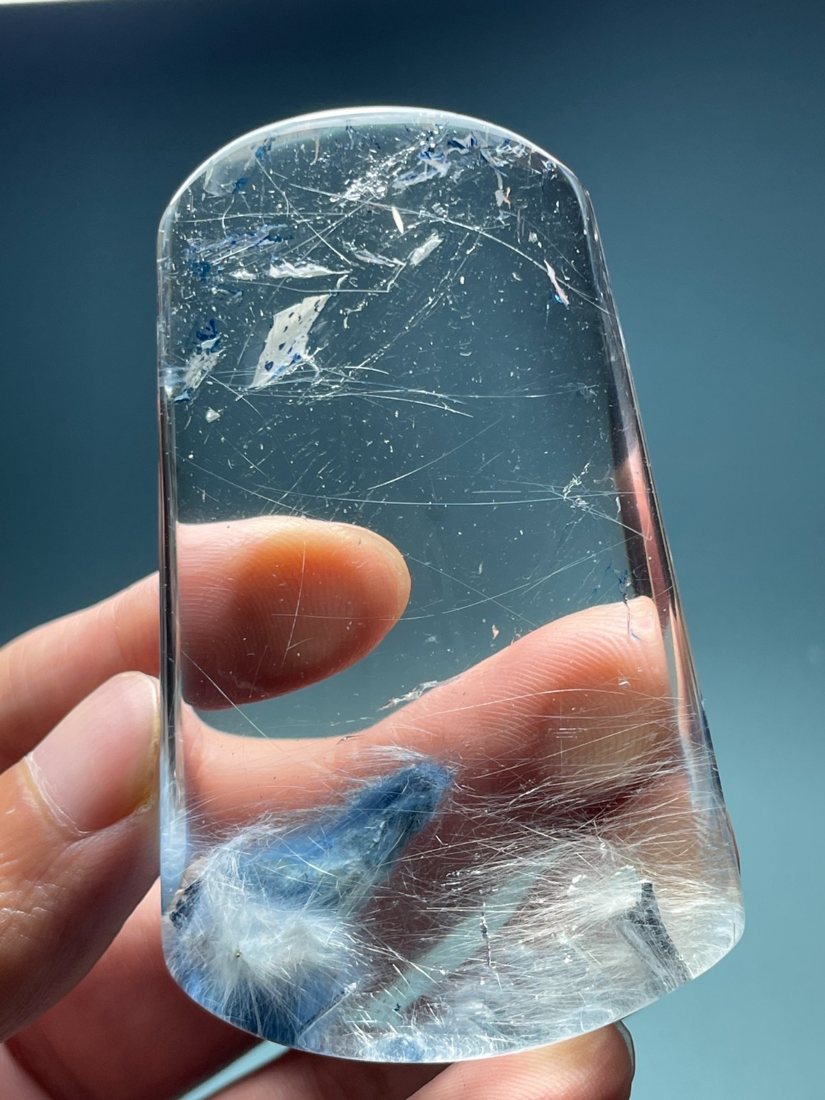513Ct Natural Clear Beautiful Blue Dumortierite Crystal Quartz Polished Specimen