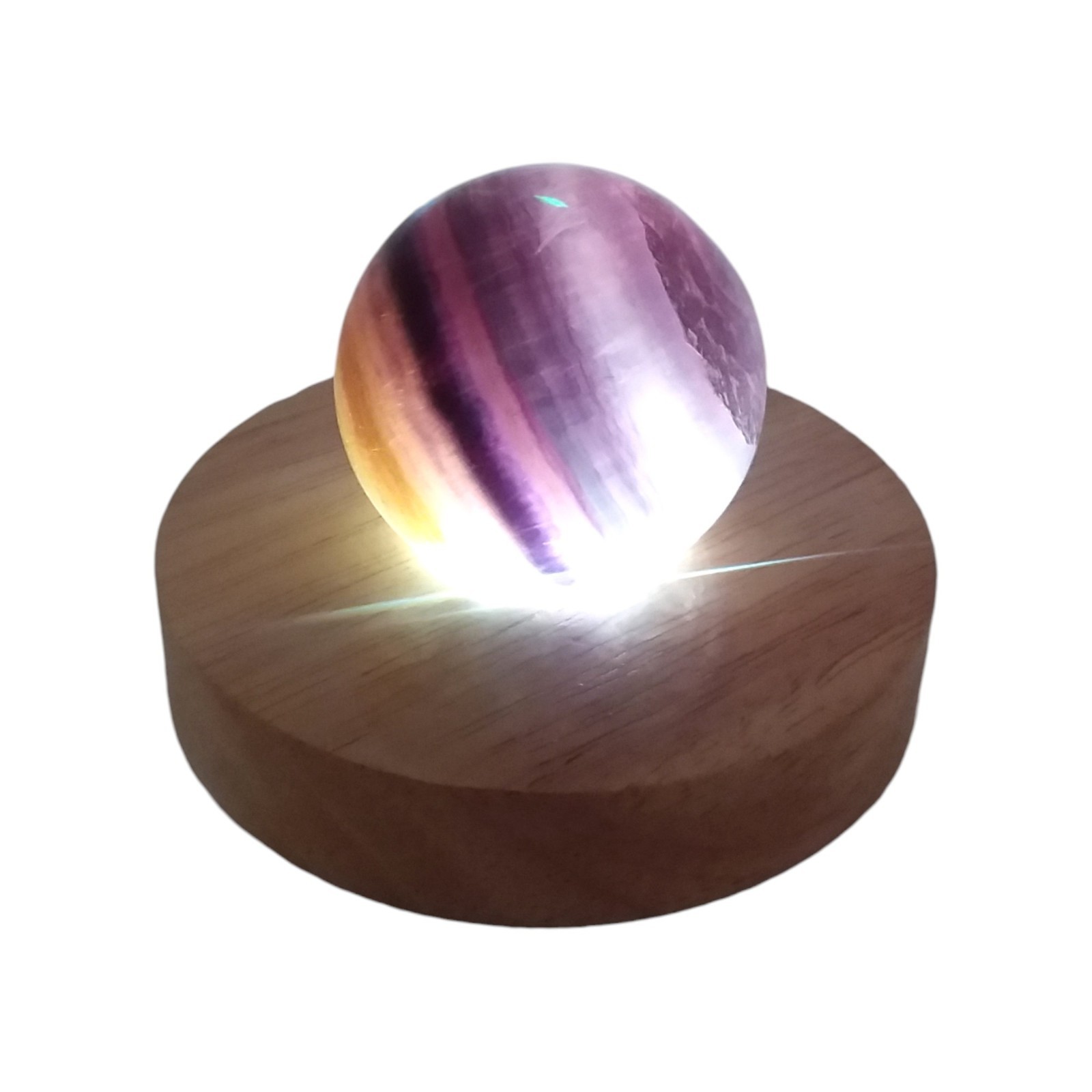 Silky Fluorite, 2 in, sphere, lighted, specimen, display, #R-3912