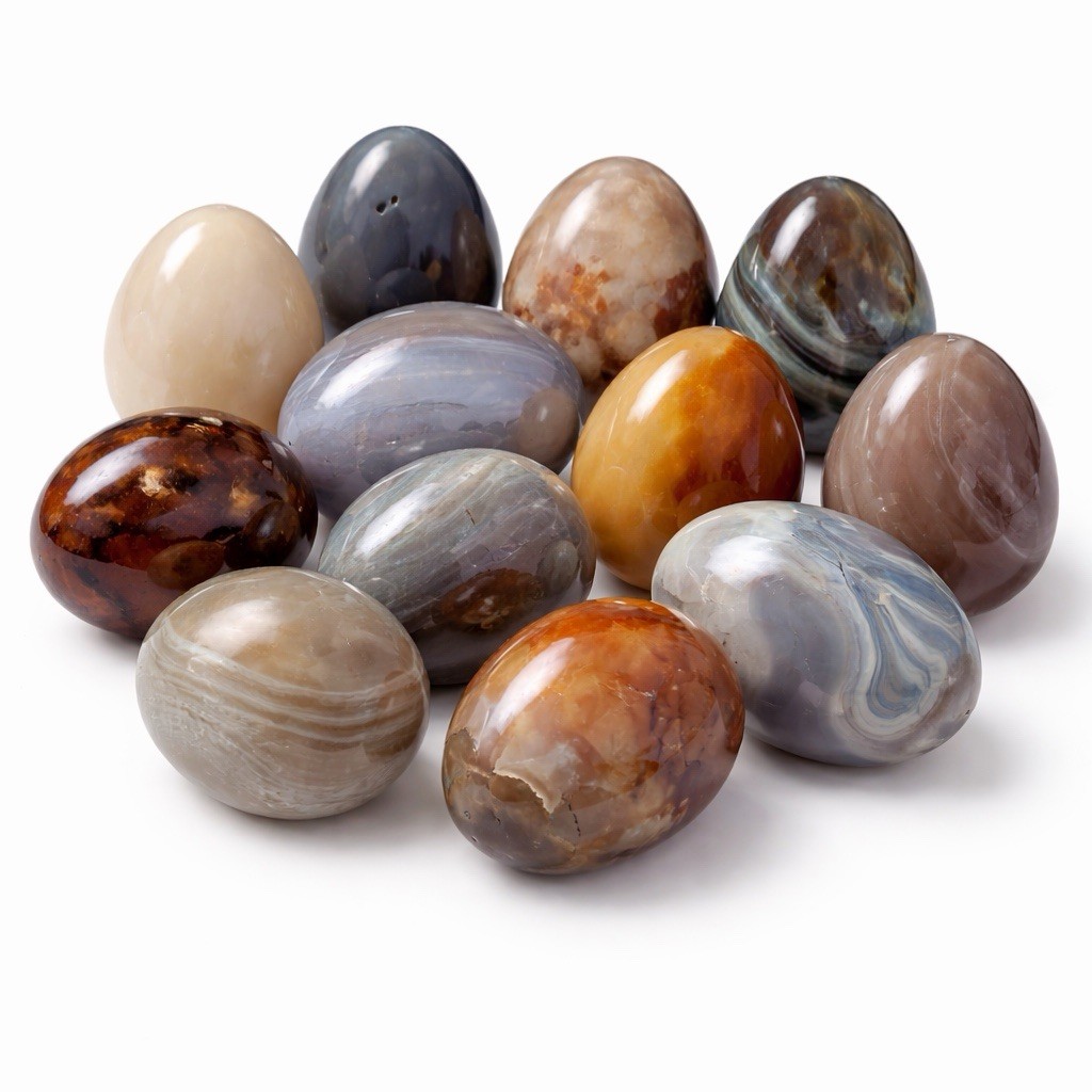 10 LB Mixed Crystal Egg Carvings – Polished Bulk Assortment Lot (No Selection)