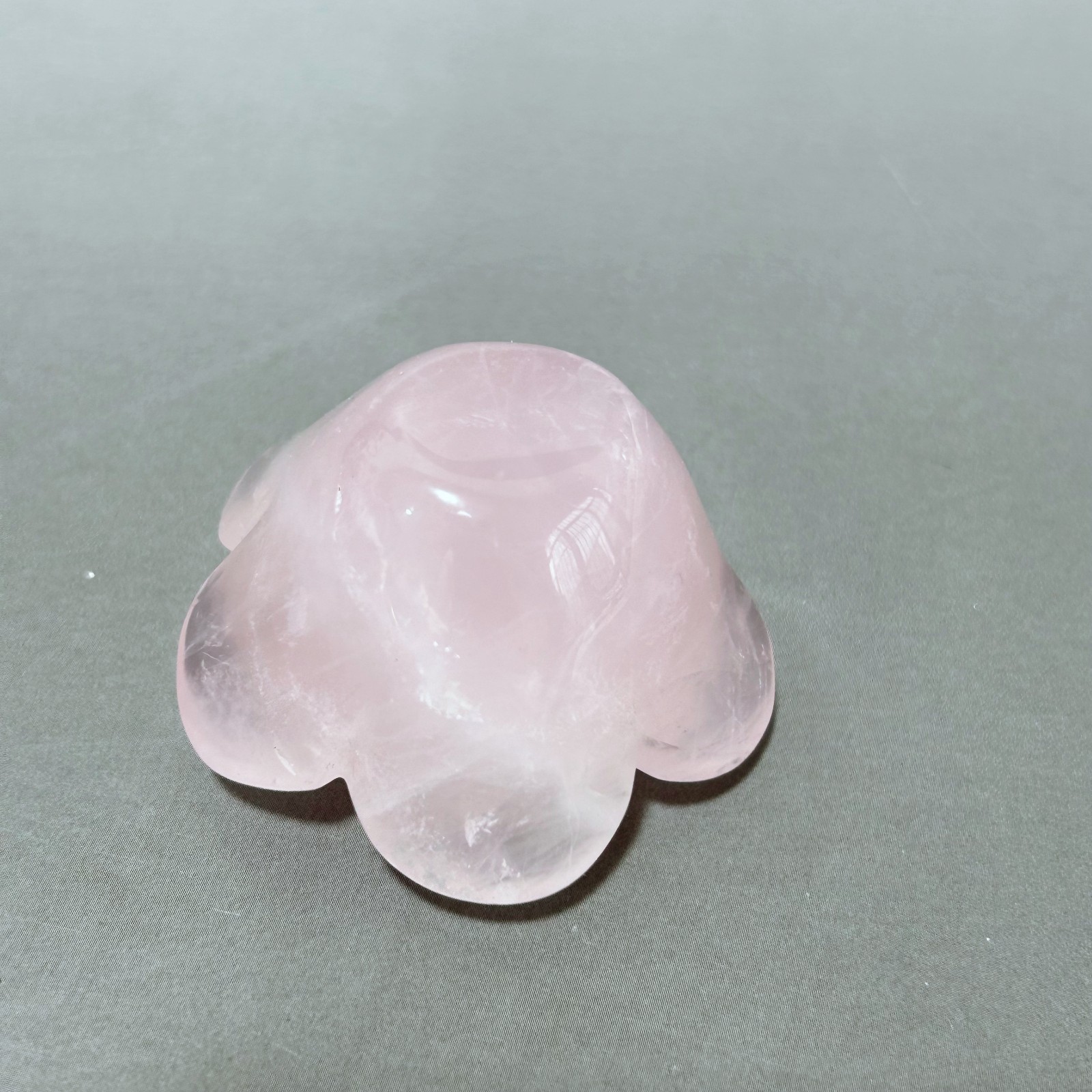 1pc Natural rose Quartz rose Flower carved Quartz Crystal skull Reiki healing