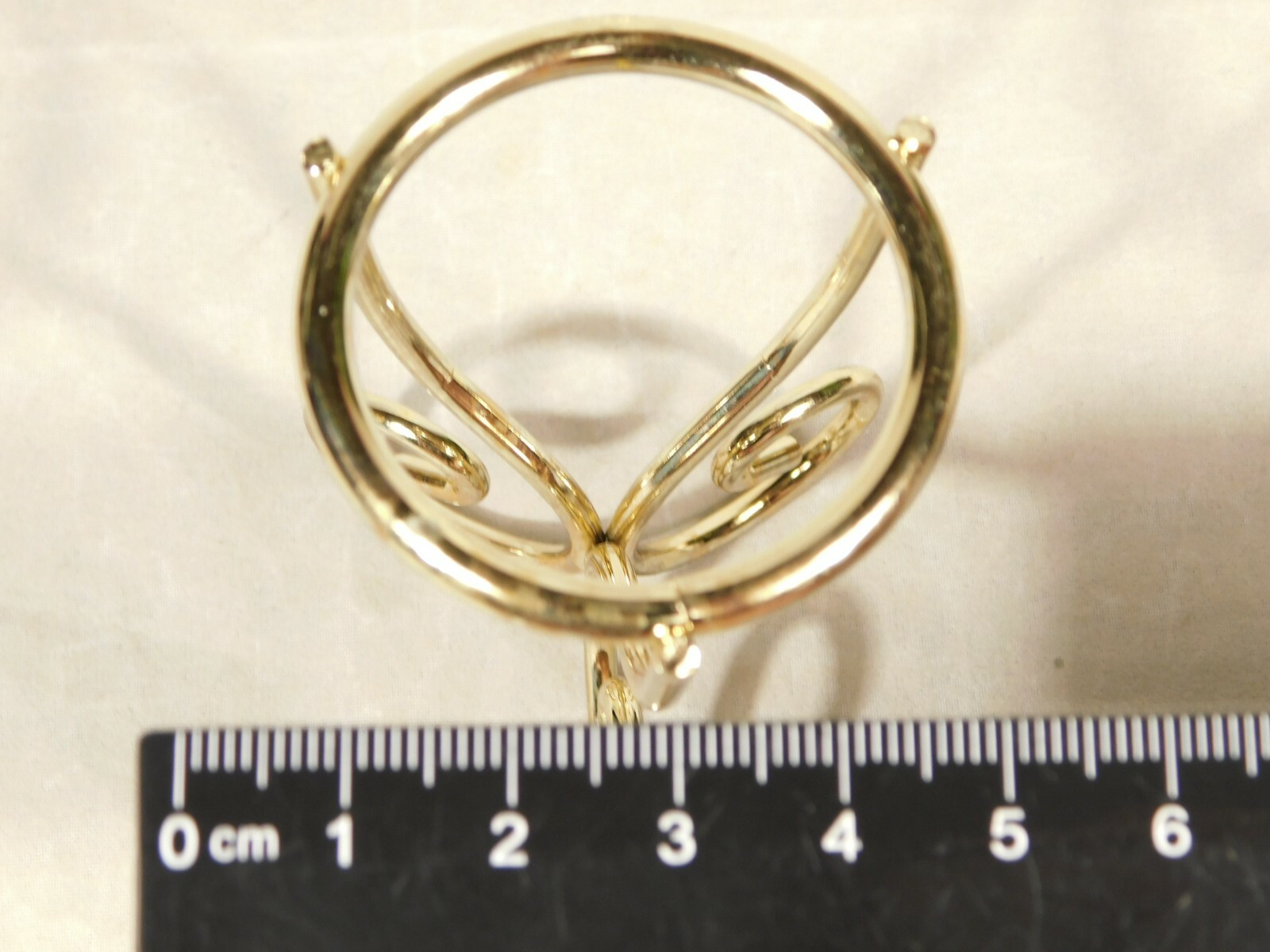 Sphere Display Stand Metal Scroll Design Gold Color Small Size