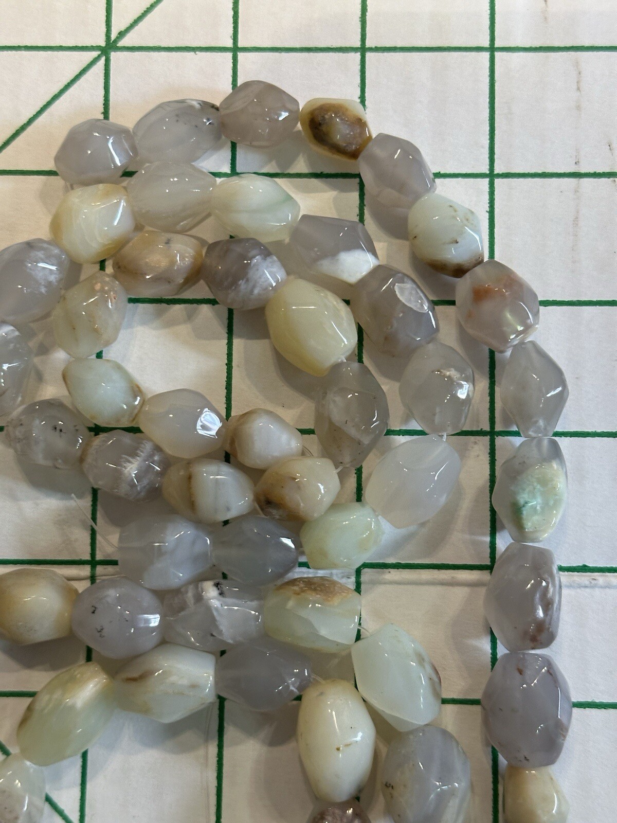 LOT 3 Polished 16” Agate Stones Strands Blue Brown Green White Mixed Colors READ