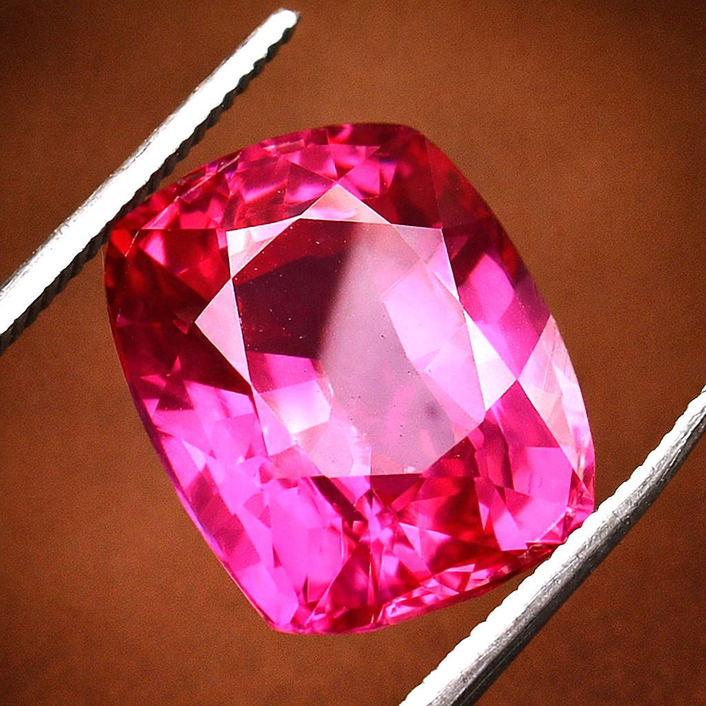 10.50 Ct Natural Hot Pink Mahenge Spinel Cushion Cut Certified Loose Gemstone