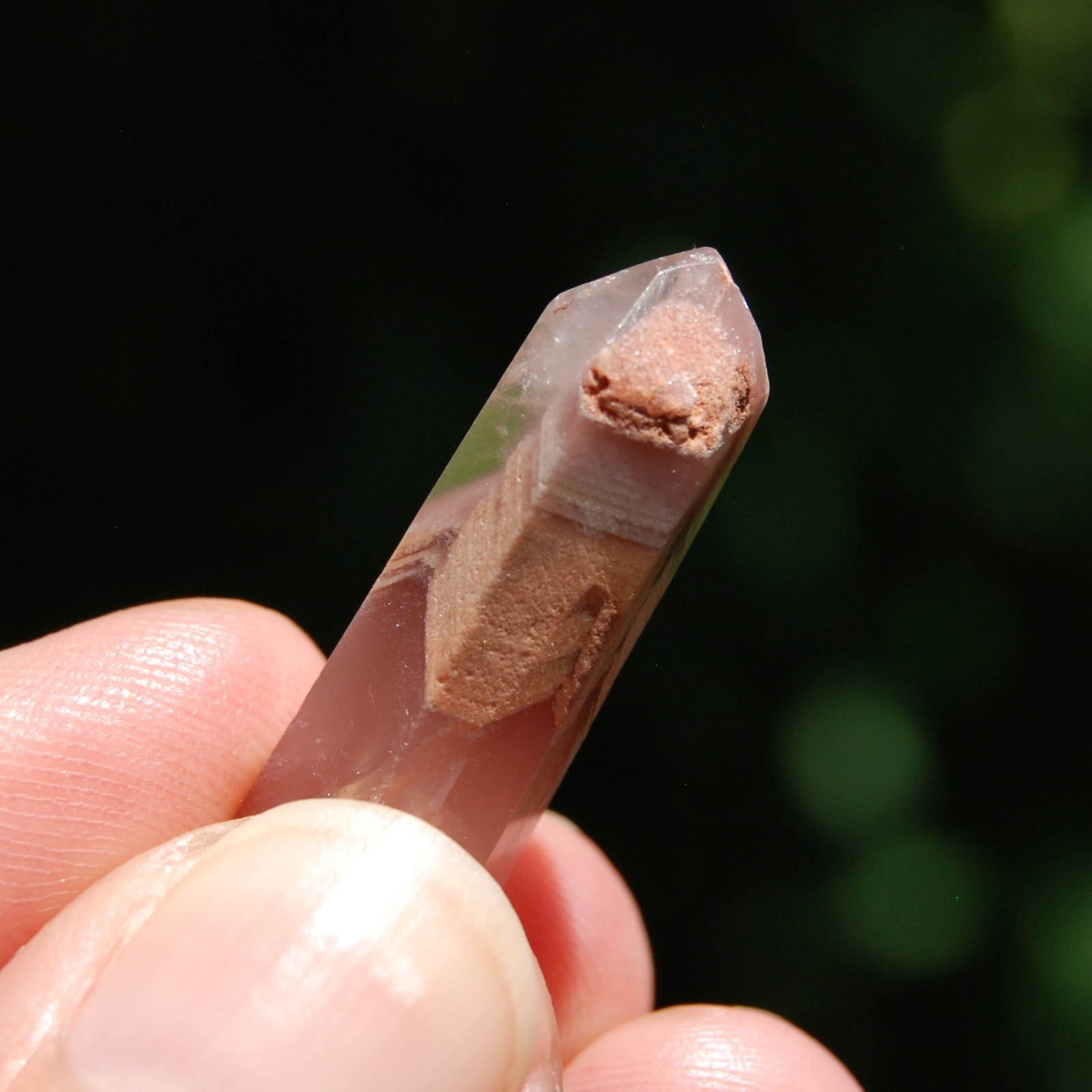1in RARE Pink Lithium x Amphibole Quartz Crystal Mini Tower, Bahia, Brazil d19
