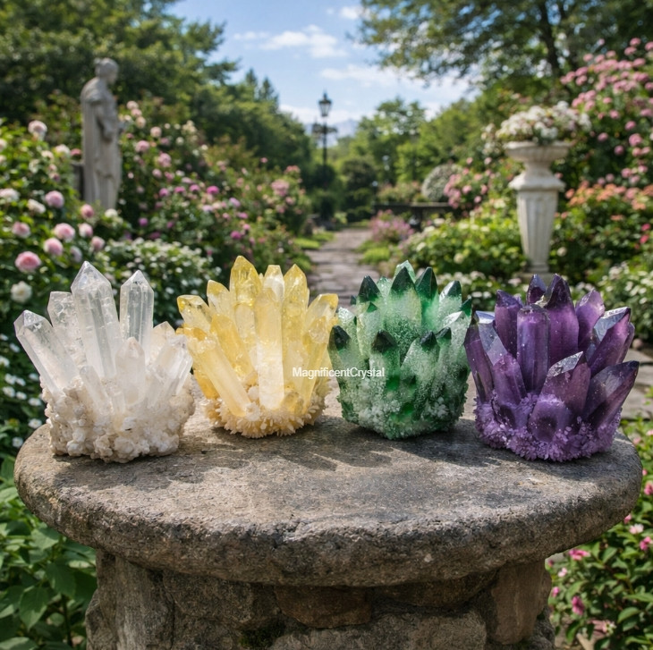 4PCS Raw Rough Crystal Geode Cluster Set High Quality Natural Charka Home Decor