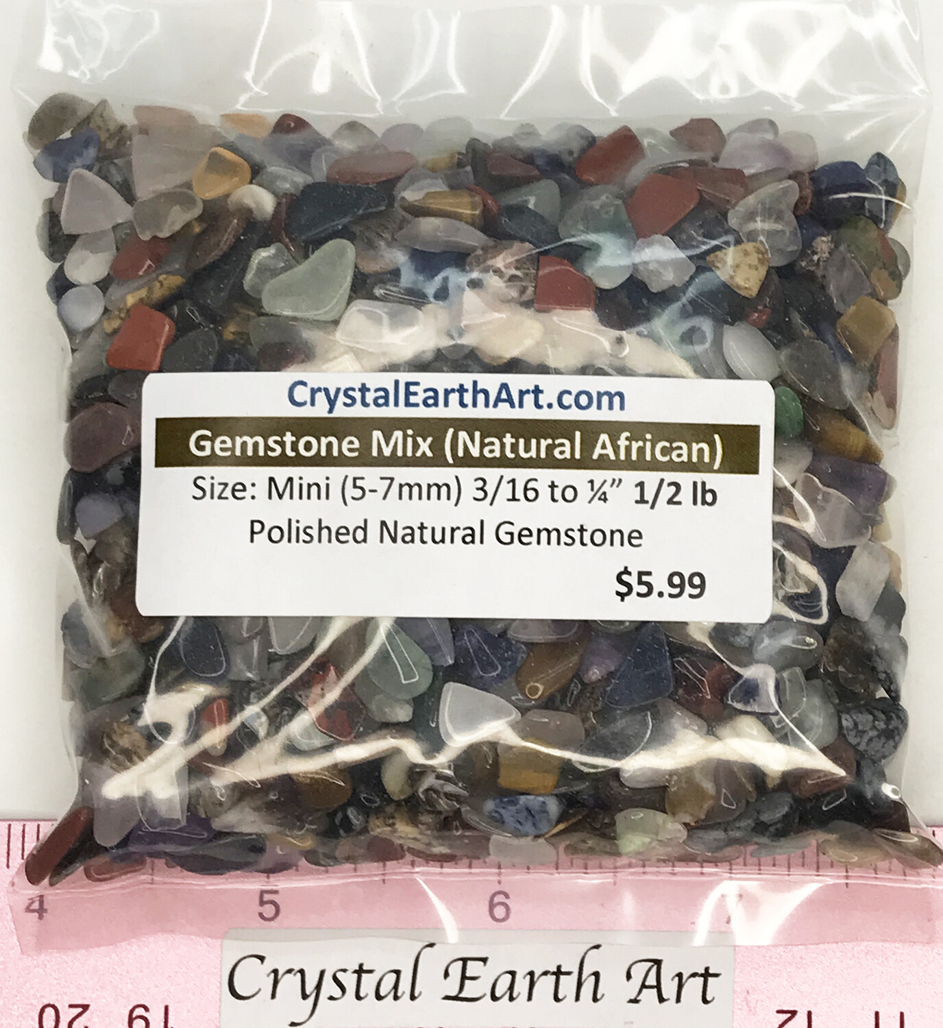 Gemstone Mix Natural African Polished Mini (5-7mm or 3/16-1/4″) 1/2 lb.