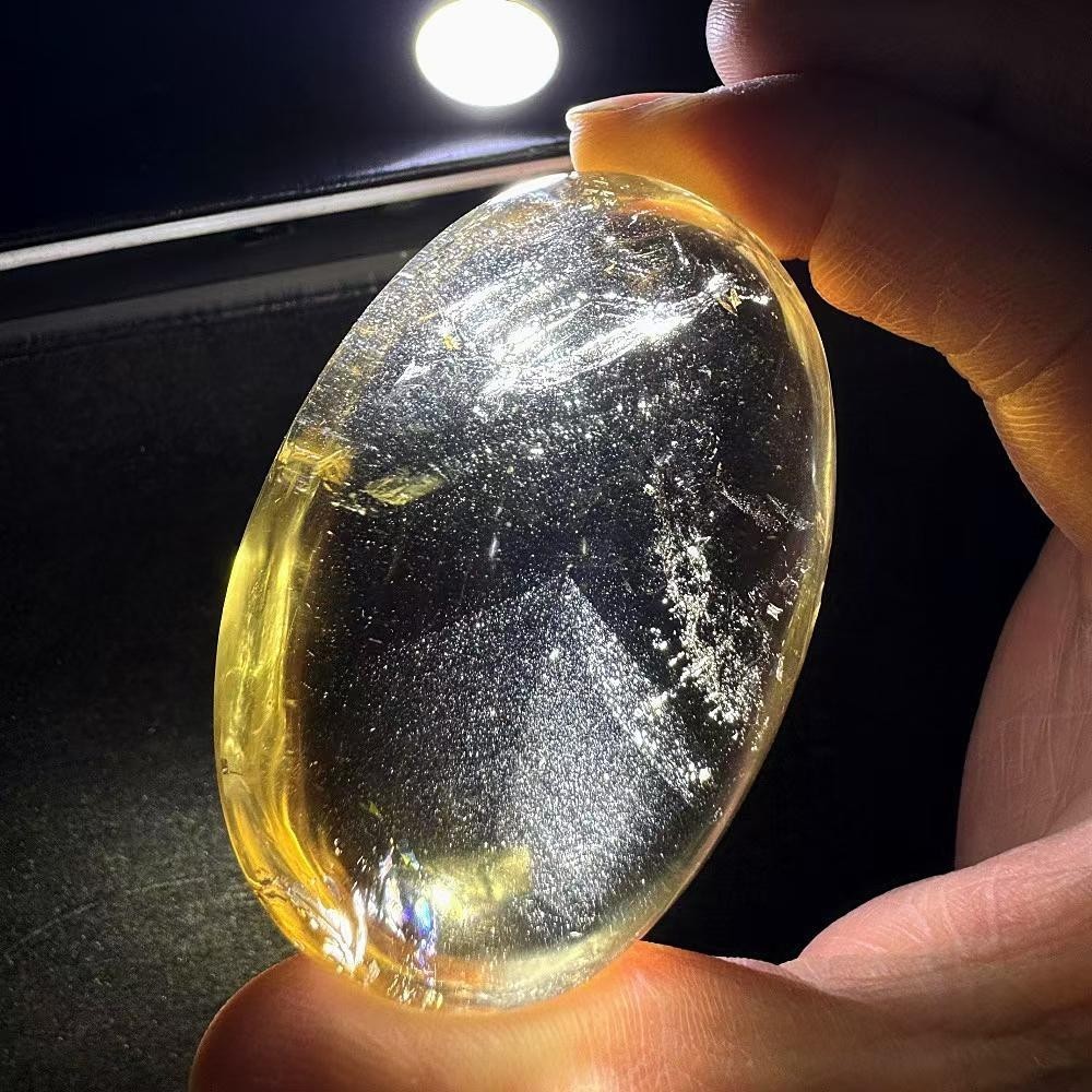 124g Natural Rainbow Smoky Quartz Sphere Crystal ball Energy Reiki healing Gem