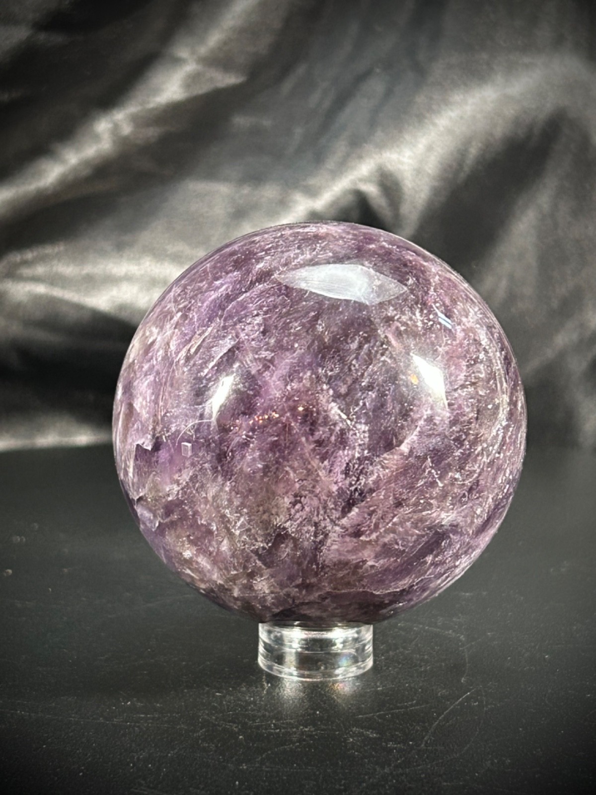 2.31″ Beautiful Amethyst Sphere With Acrylic Stand 9.9oz (282 grams)