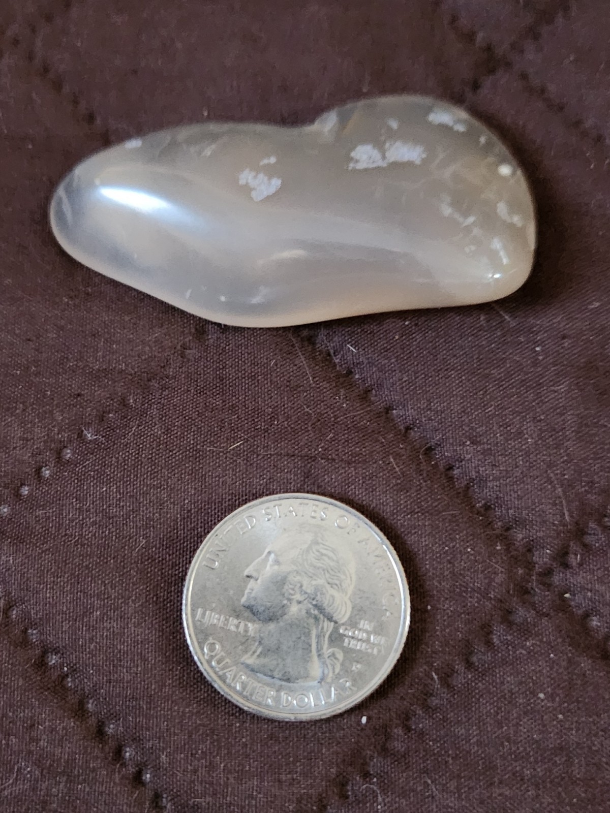 Tumbled Polished Piece Of Flint From Texas, 2-3/8″ x 1-1/4″, Light Grays