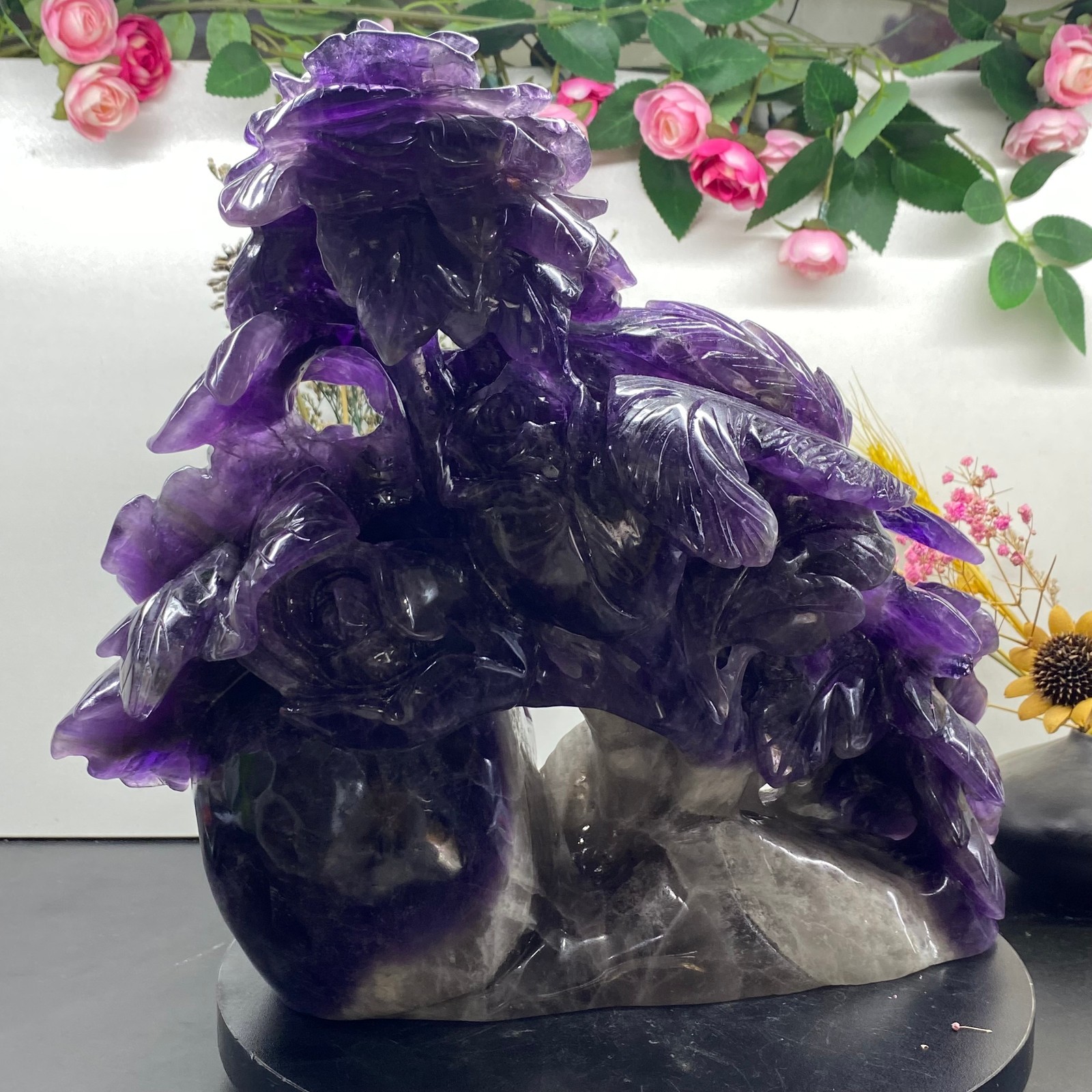 18.43LB Natural fluorite skull quartz hand carved crystal skull healing