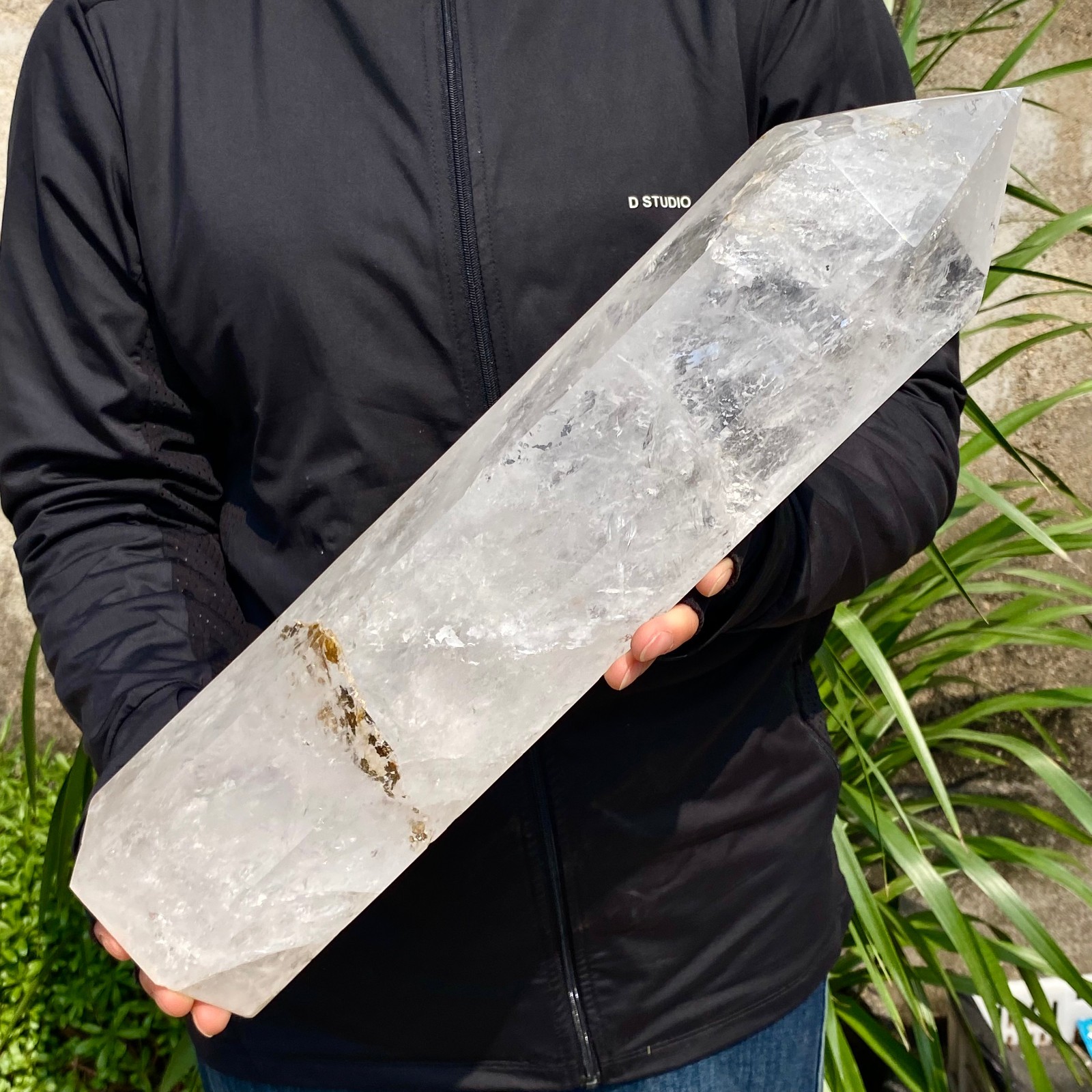 12.76LB Natural Clear Crystal Obelisk Quartz Energy Tower Point Reiki Healing