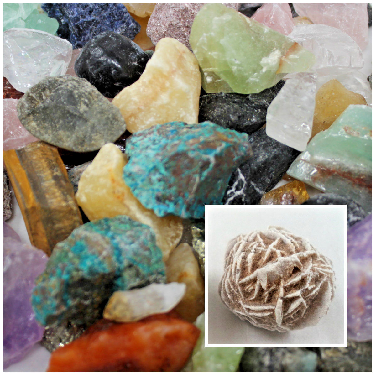 2000 CARAT Lot Natural Rough Raw Rock Crystals Gemstones + Selenite Rose!