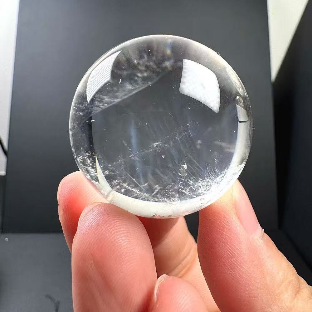 38mm Natural clear crystal Sphere Blue needle Quartz ball Healing Reiki energy