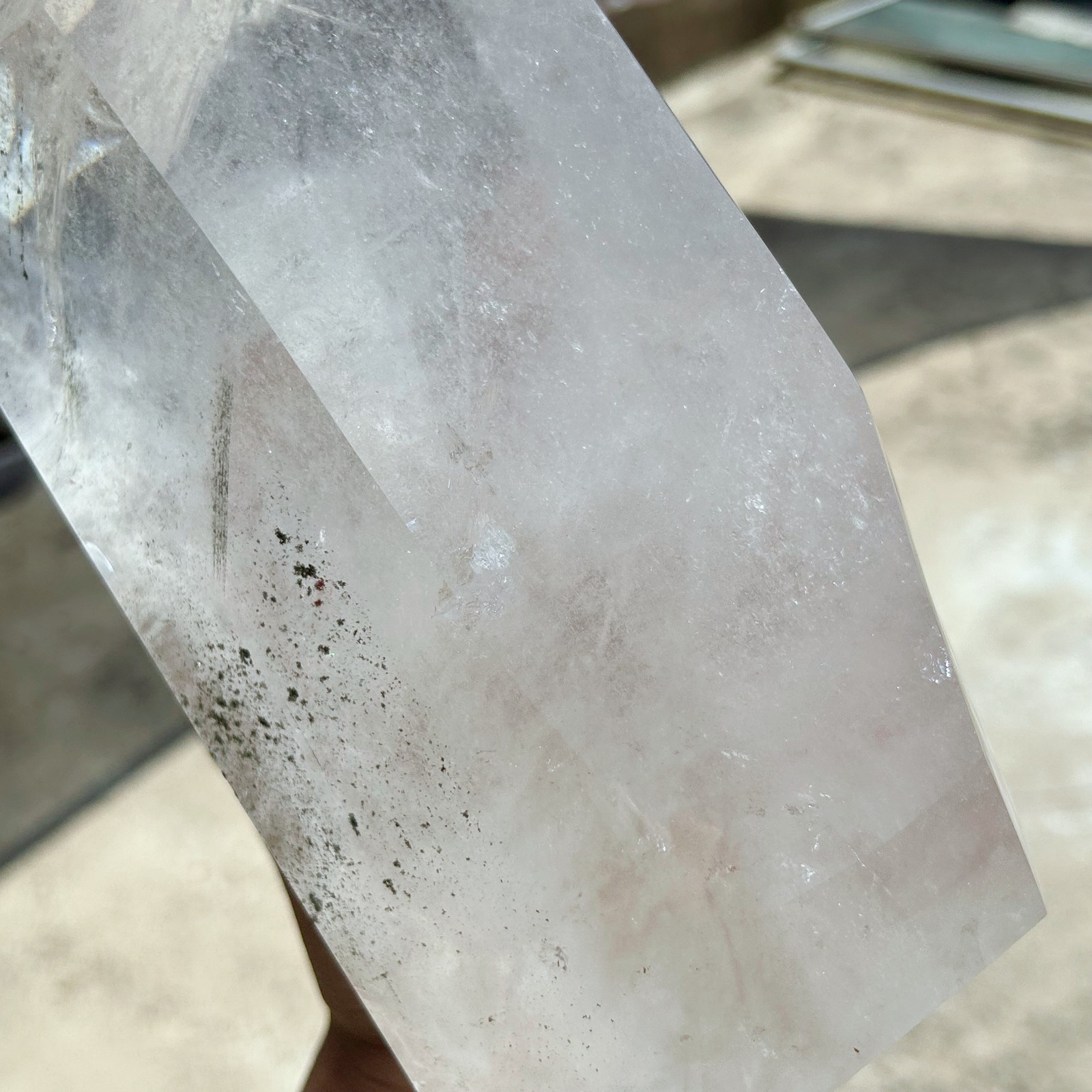 16.1LB Natural Clear Quartz With Phantom Crystal Double Point Healing A210
