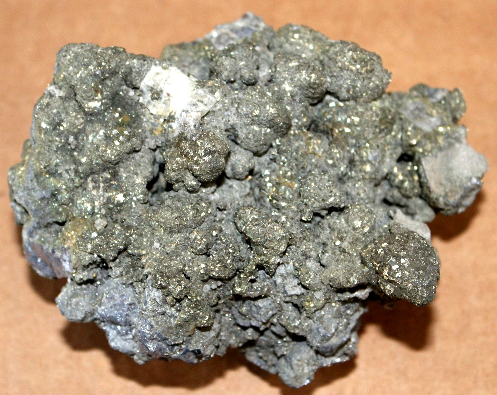Iron Pyrite Druzy on Galena w/ Crystal 1.38 Lb, 625g – 3 3/4′ X 2 7/8″ X 1 7/8″