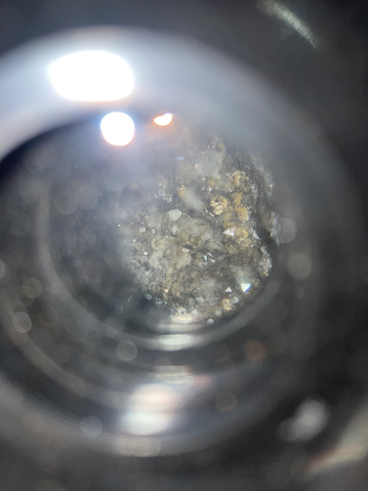 Gold Crystalline With Black And White Crystalline