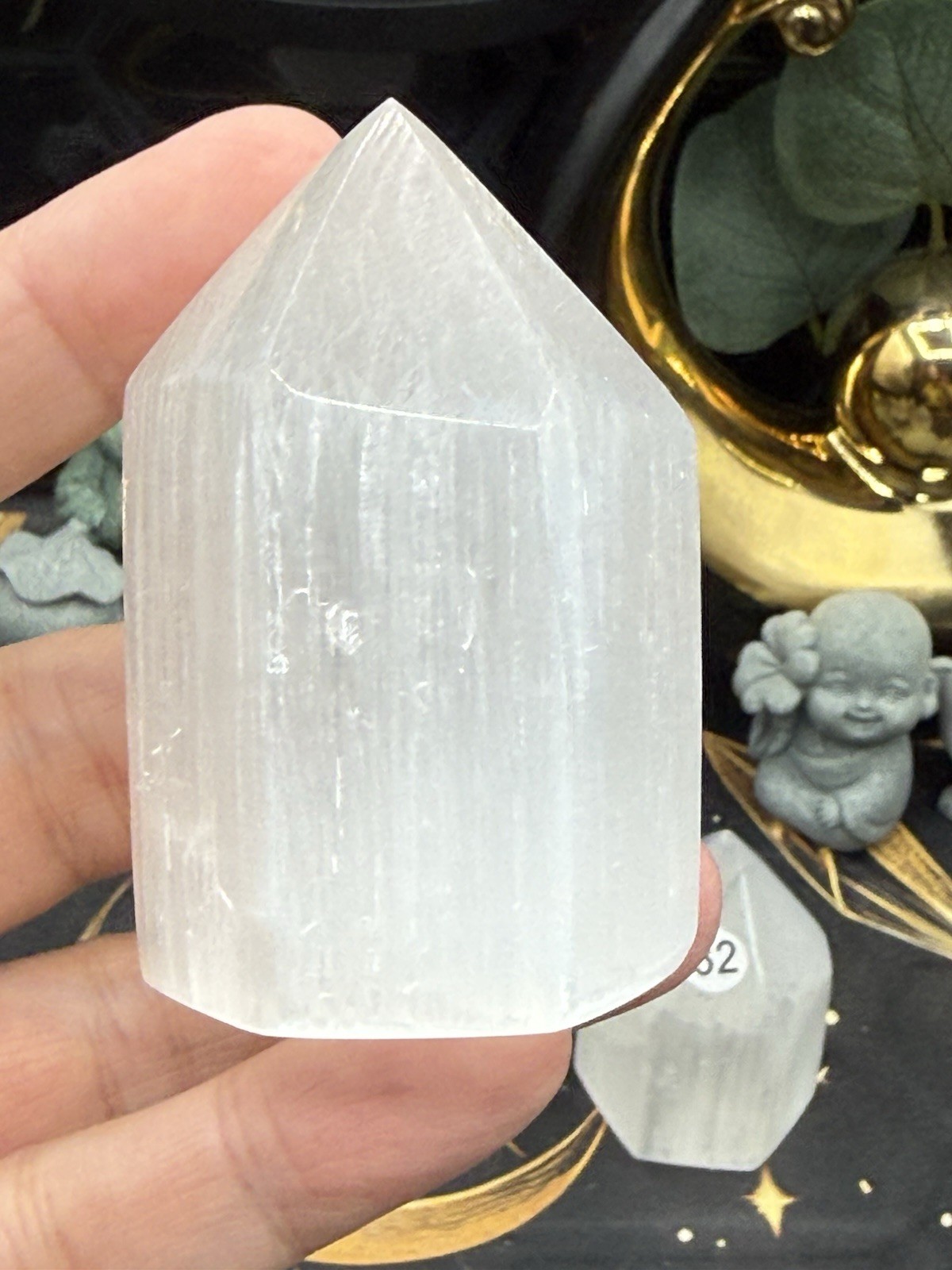 Natural Satin Spar (selenite) Polished chunky points Free shipping