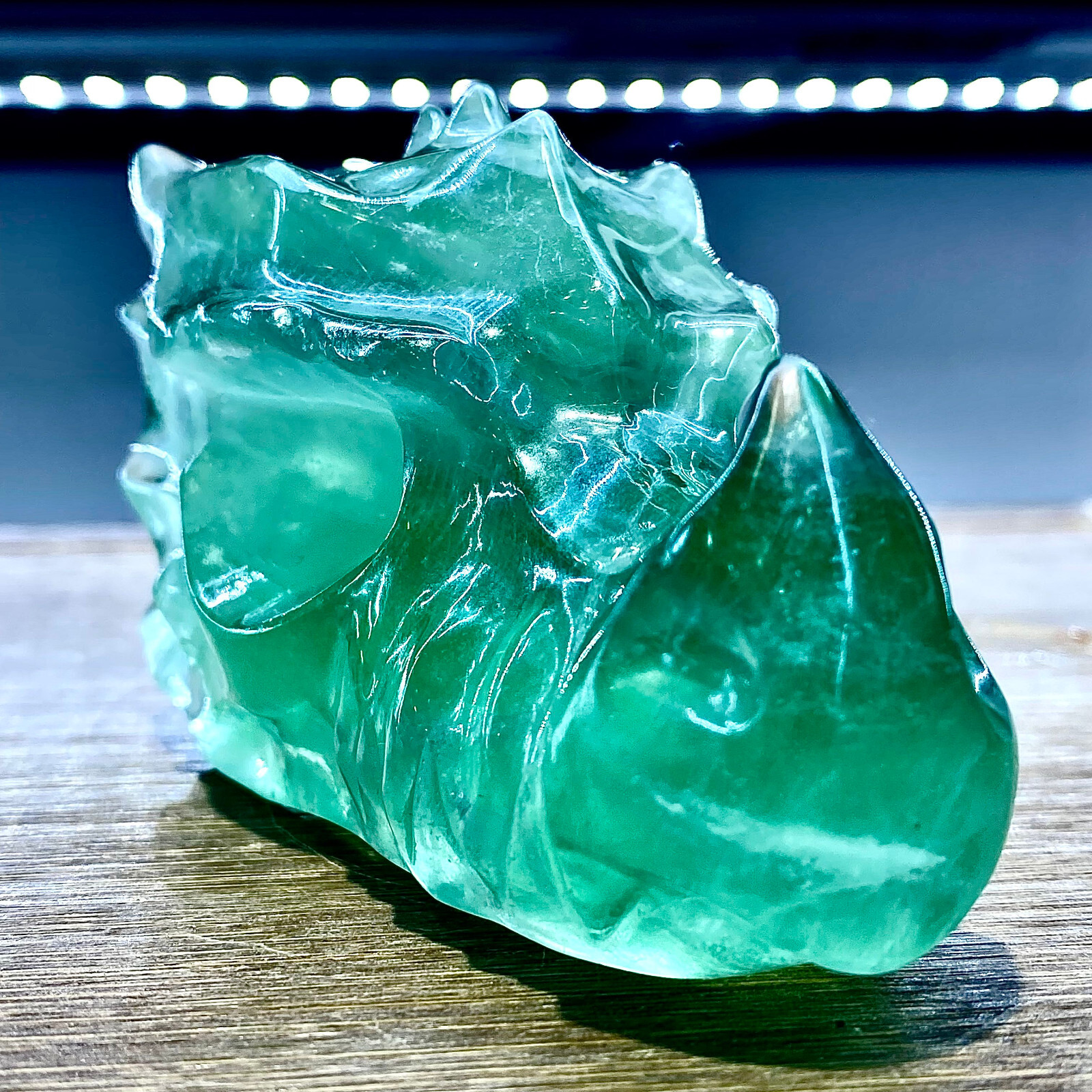 355G Natural fluorite quartz products, hand carved and polished spiritual orname