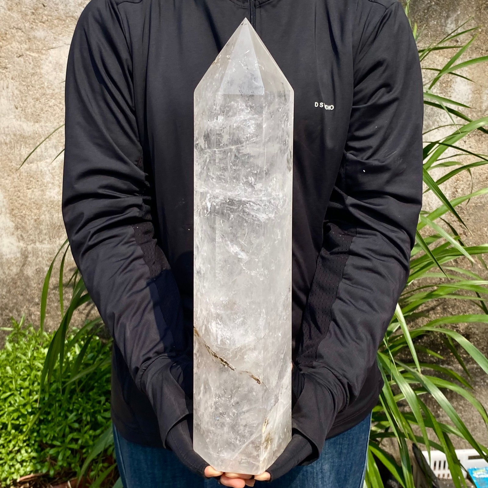 12.76LB Natural Clear Crystal Obelisk Quartz Energy Tower Point Reiki Healing