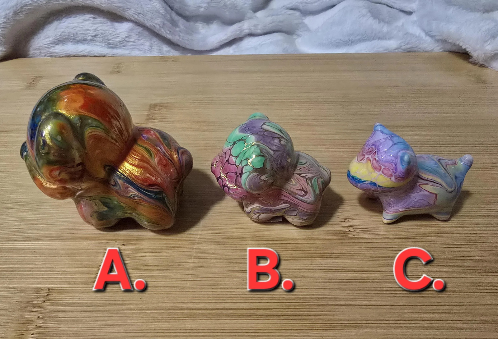 Colorful Daqi Dog Puppy Lacquer Painted Sandalwood