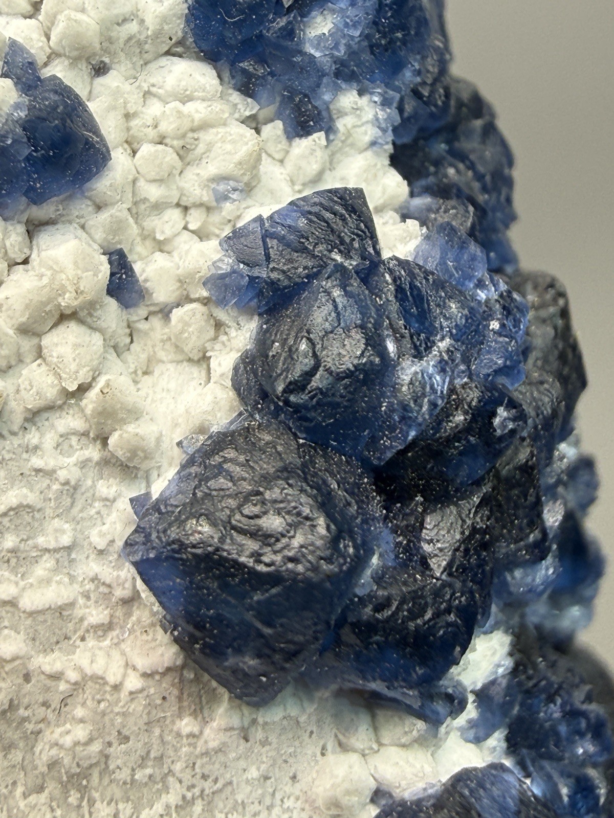 Superb Blueberry Fluorite on Candle Quartz |Huanggang Liang Mine, Inner Mongolia