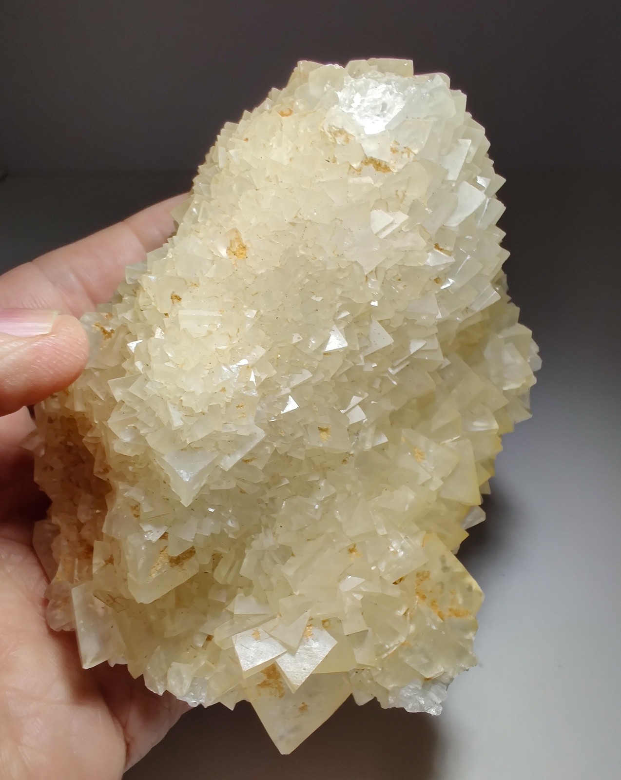 Calcite crystals, large, fluorescent. Central Java, Indonesia. 843 grams.
