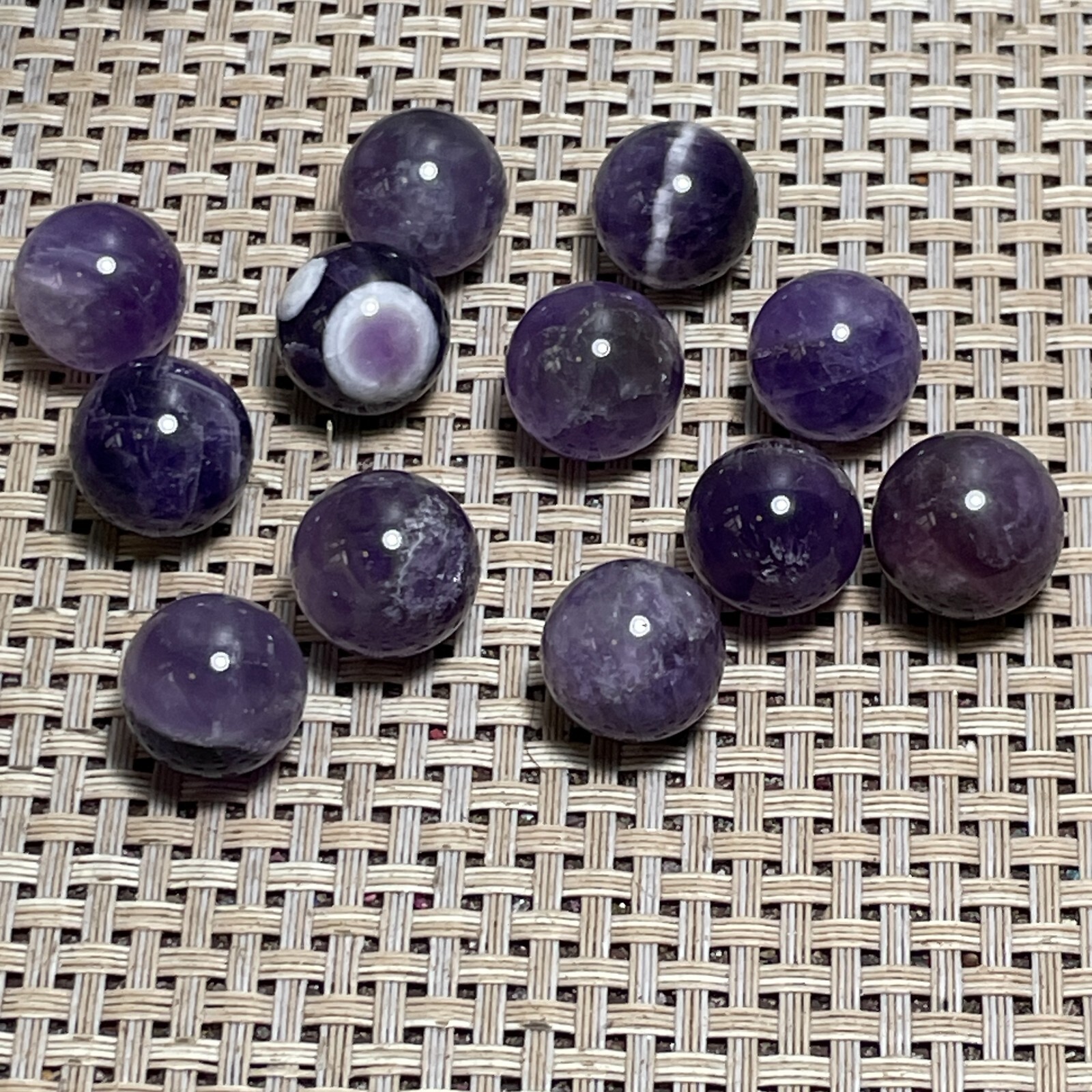 12PCS Dreamy Amethyst stone Ball Sphere Reiki decoration specimen F1