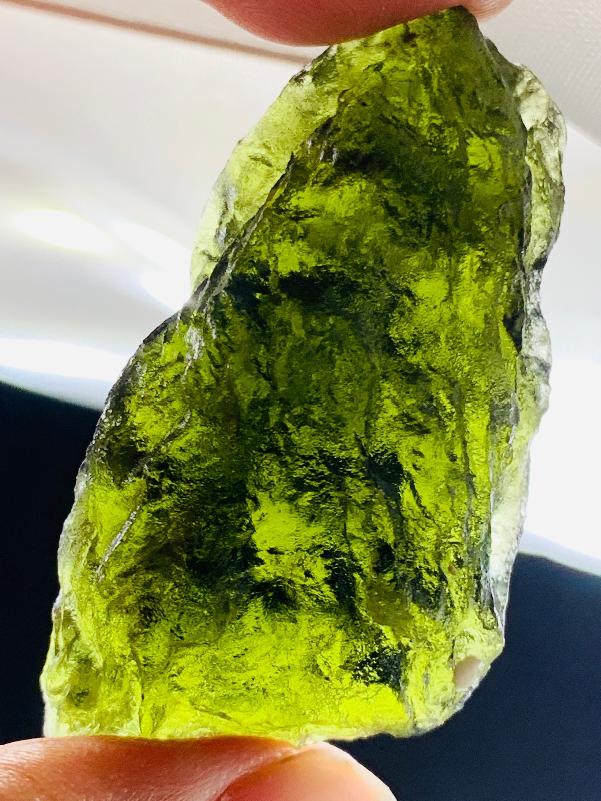 TOP Moldavite Raw Moldavite Crystal from Czech Republic PICcertificate 90CT
