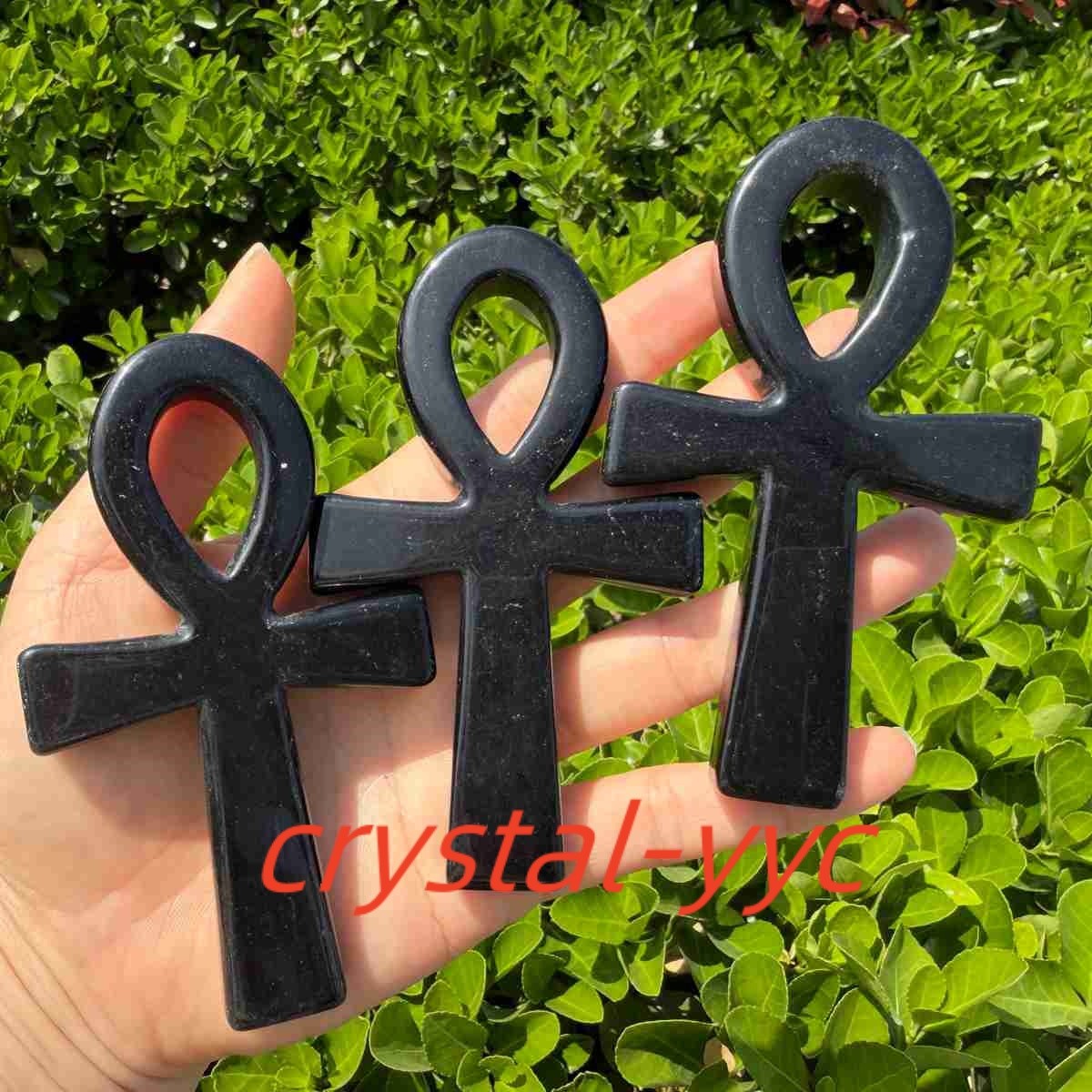 4.3″ Natural Quartz Crystal Cross Carved Crystal Ankh Reiki Healing Gift