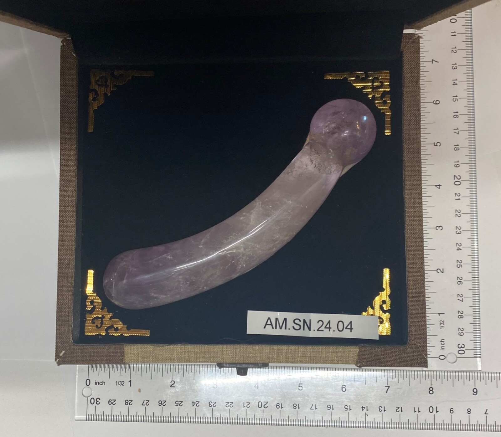 Natural and Genuine Amethyst Quartz Massage Wand Pelvic Floor Yoni Wand GIFTBOX