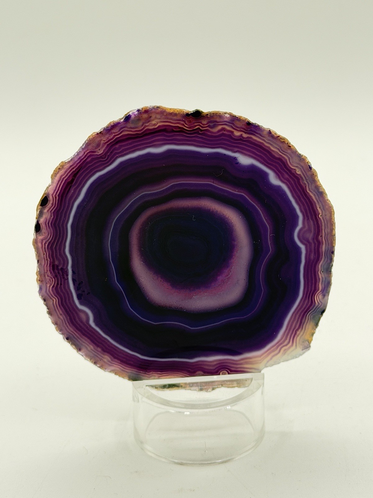 Agate Geode Slice Polished Display or Coaster 3 1/2 x 3 3/16″ B
