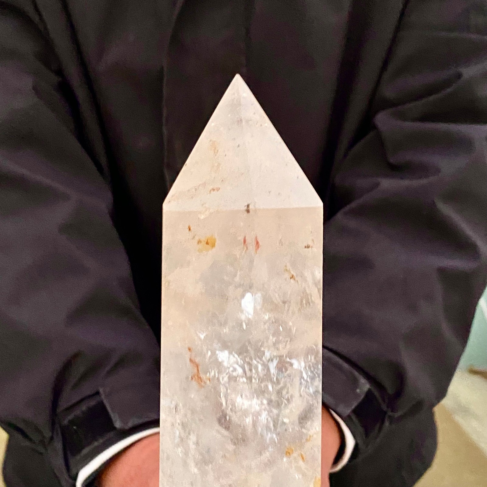 4.1LB Large Natural Clear Quartz Crystal Wand Point Obelisk Specimen Reiki