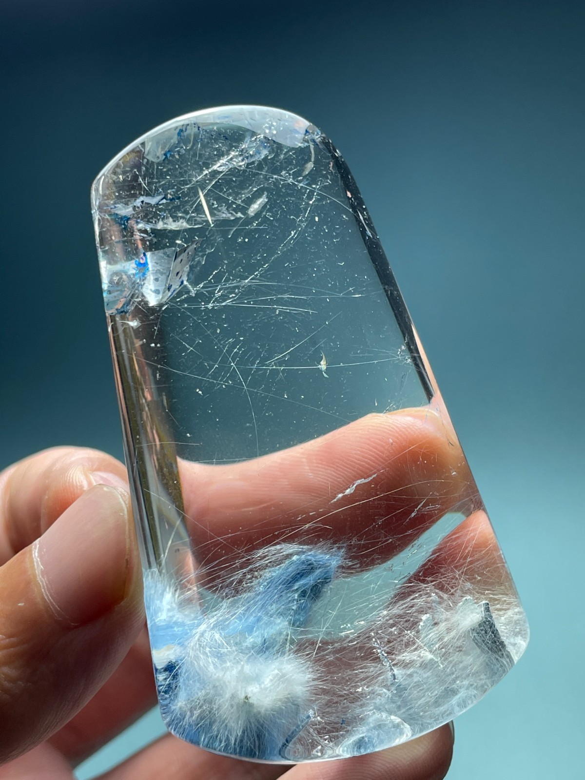 513Ct Natural Clear Beautiful Blue Dumortierite Crystal Quartz Polished Specimen