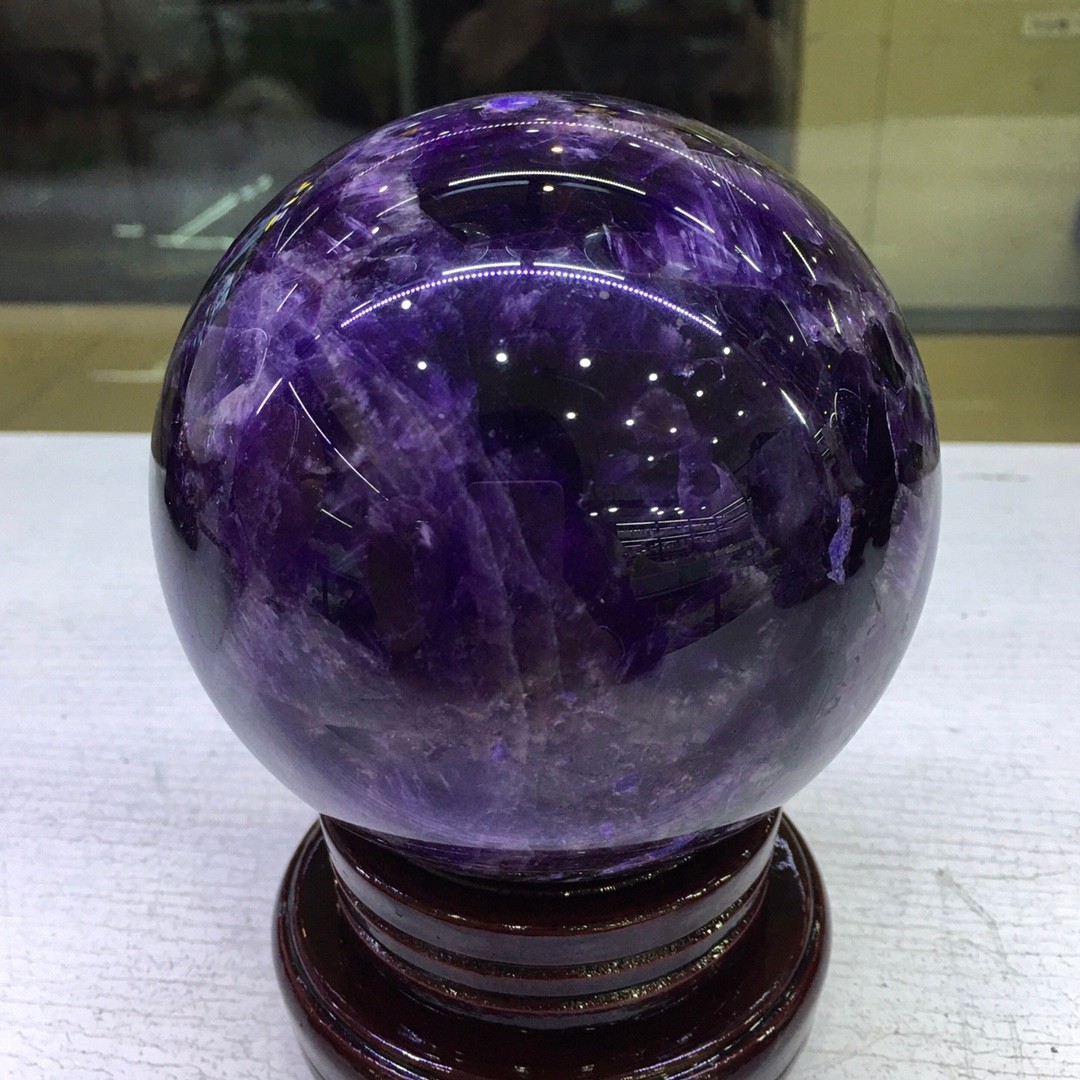 4.25LB Top Natural dreamy amethyst Quartz Sphere Quarzt Crystal Ball reiki heal