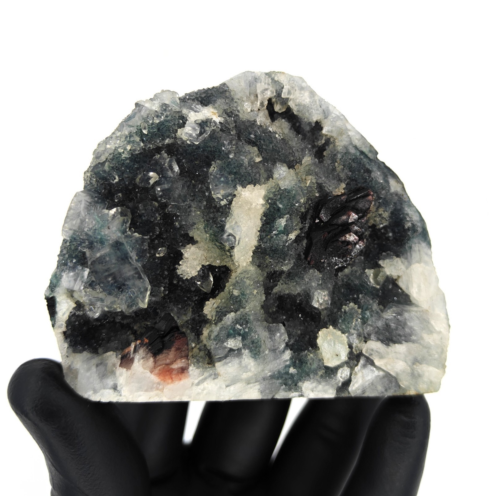 Natural Dark Brown Heulandite with Apophyllite on Chalcedony Minerals #672