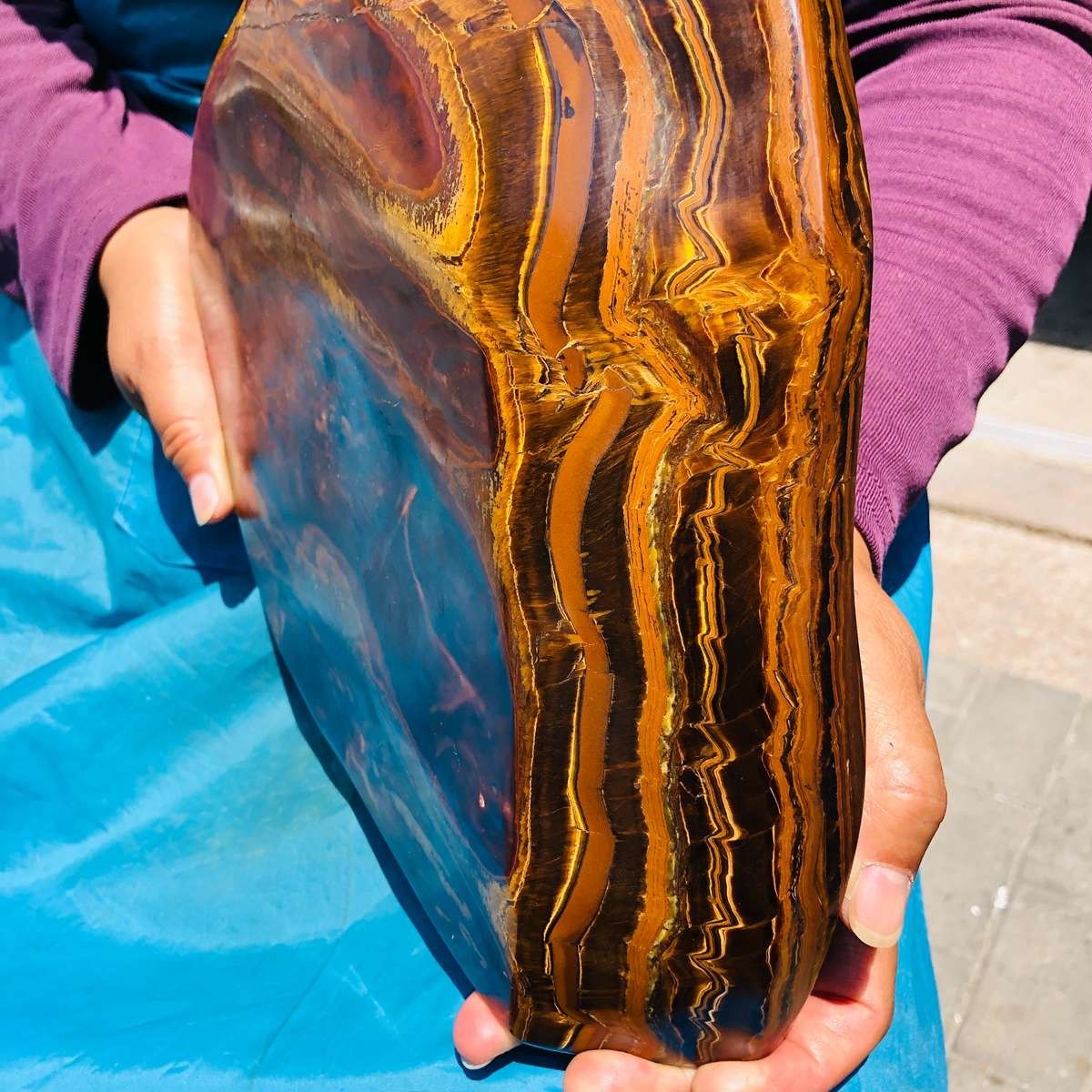 16.74LB Natural Tiger Eye Free Form Stone Reiki Healing crystal Mineral Specimen