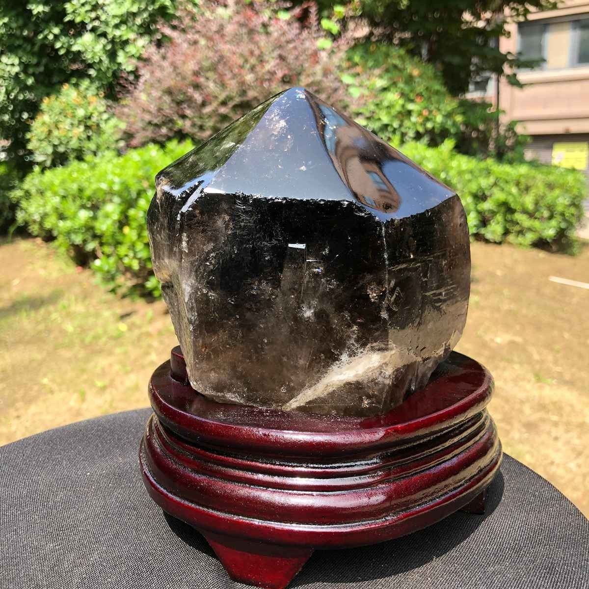 5.25LB Natural Crystal Smoky Quartz Specimen Healing Decoration+base