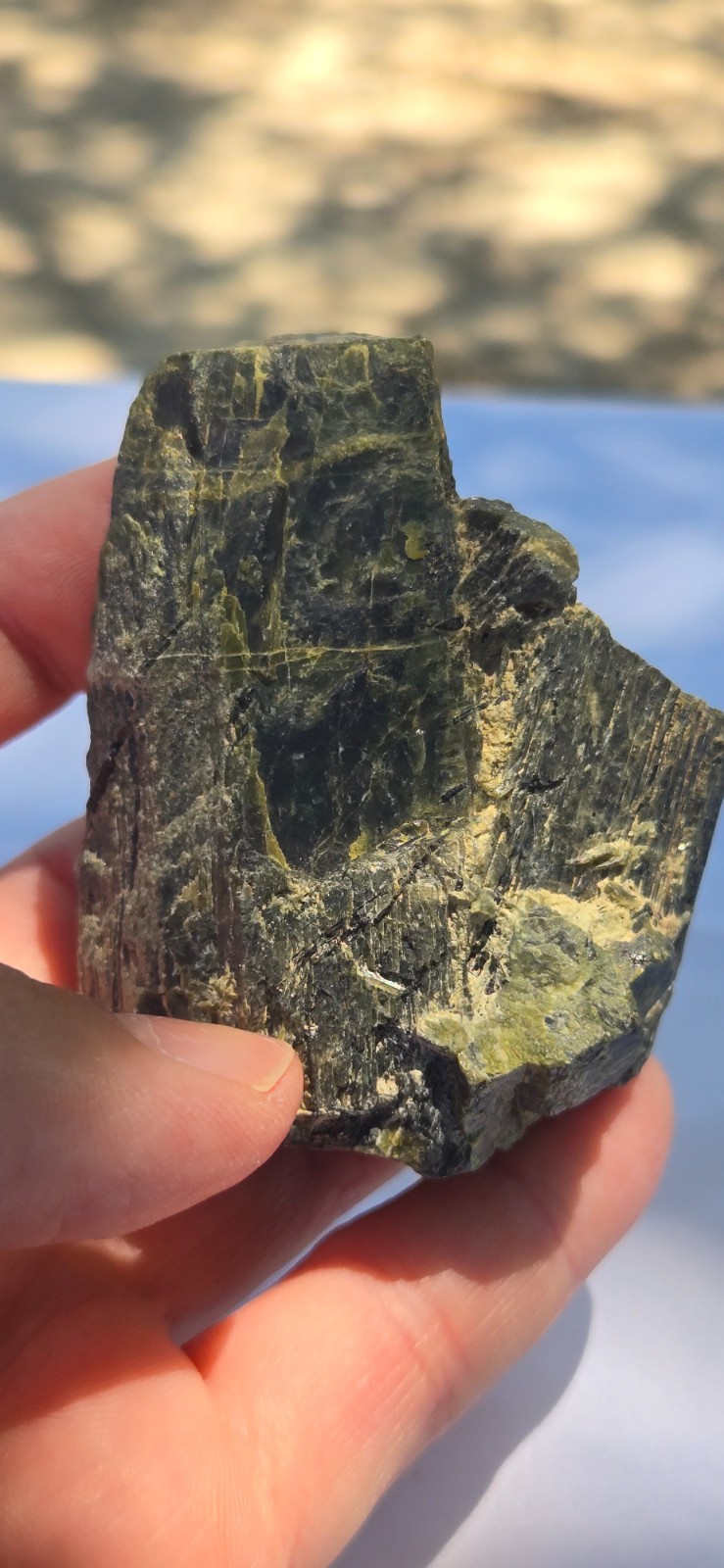 Beautiful Raw All Natural Green Epidote Crystal Stone Cabinet Specimen 6.2 Ozs