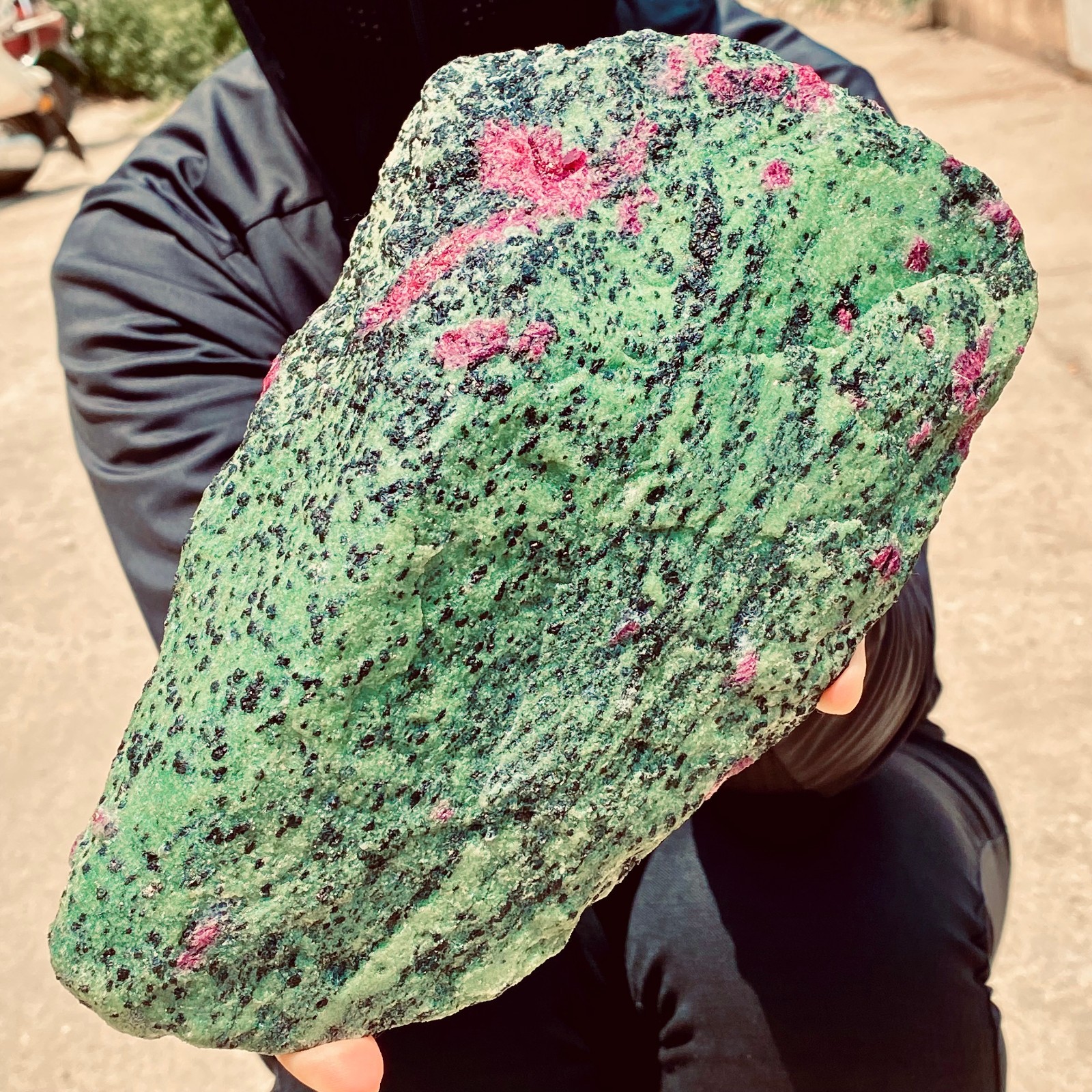 6.72LB Natural red and green treasure Quartz Crystal Rough Gemstone Specimen